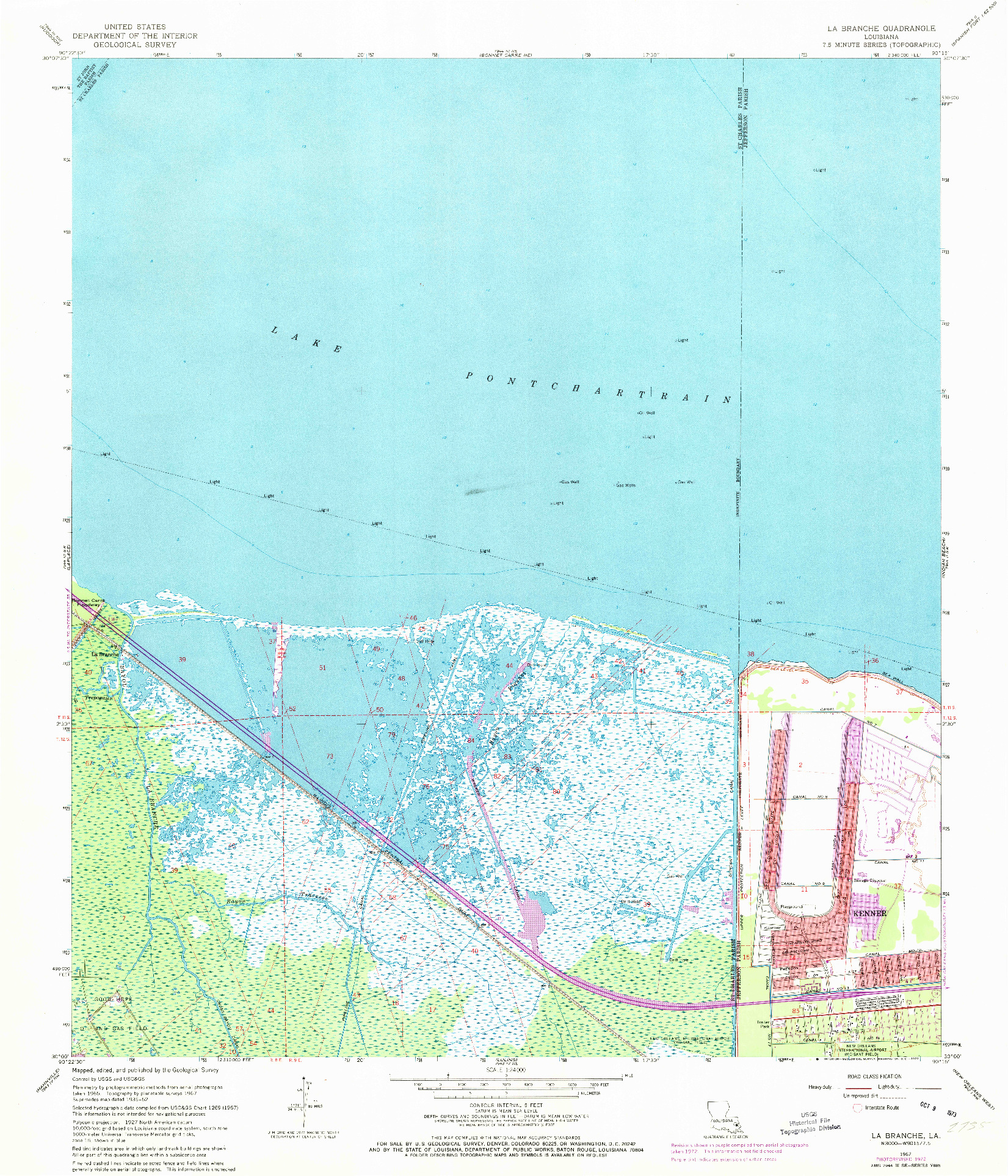 USGS 1:24000-SCALE QUADRANGLE FOR LA BRANCHE, LA 1967