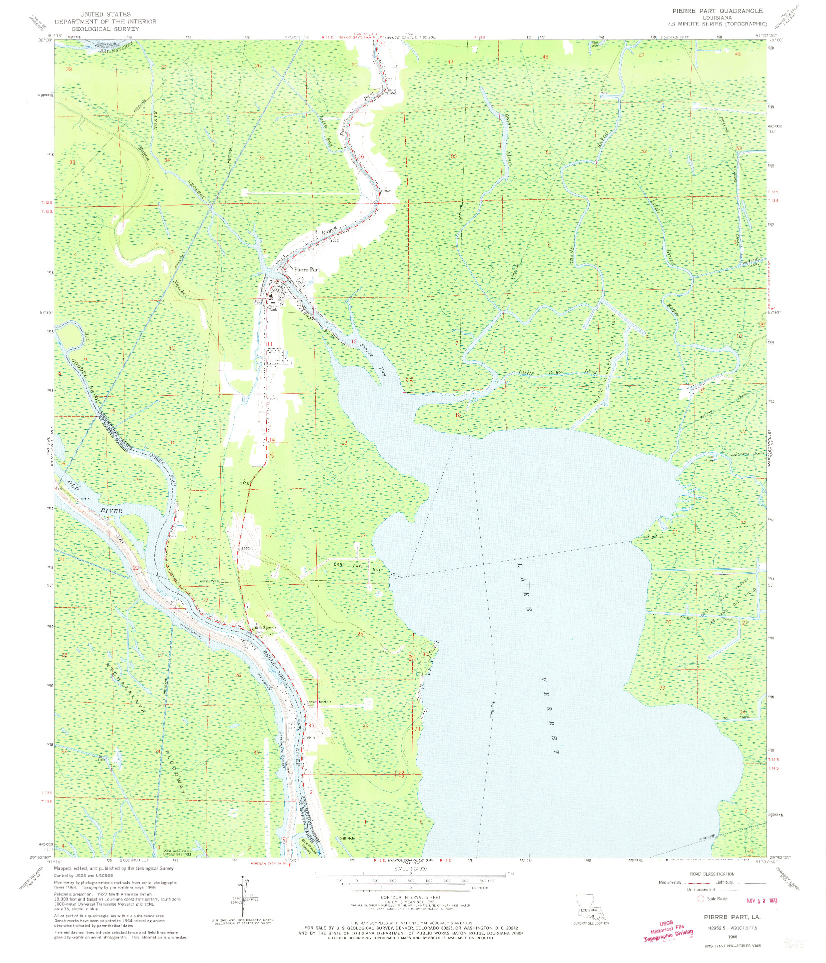USGS 1:24000-SCALE QUADRANGLE FOR PIERRE PART, LA 1966