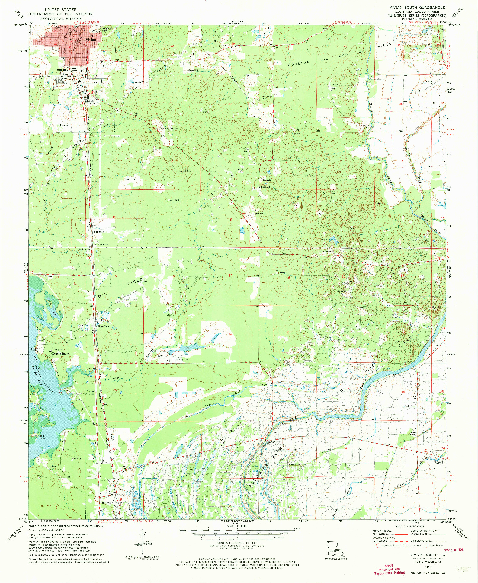 USGS 1:24000-SCALE QUADRANGLE FOR VIVIAN SOUTH, LA 1971