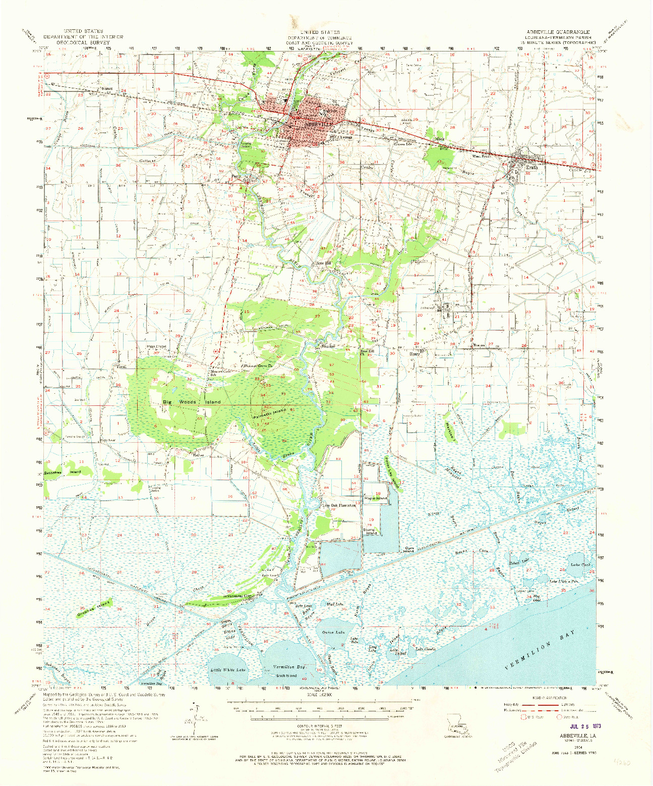 USGS 1:62500-SCALE QUADRANGLE FOR ABBEVILLE, LA 1954