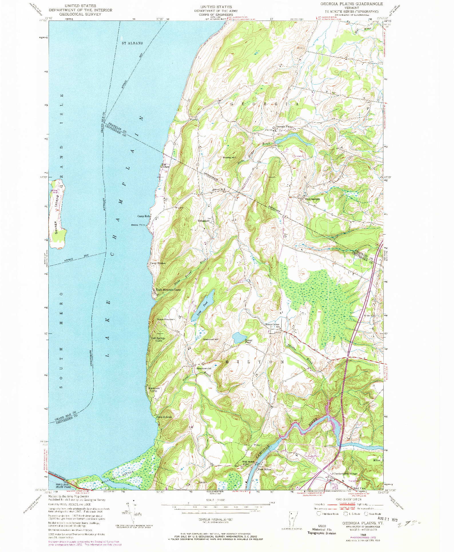 USGS 1:24000-SCALE QUADRANGLE FOR GEORGIA PLAINS, VT 1948