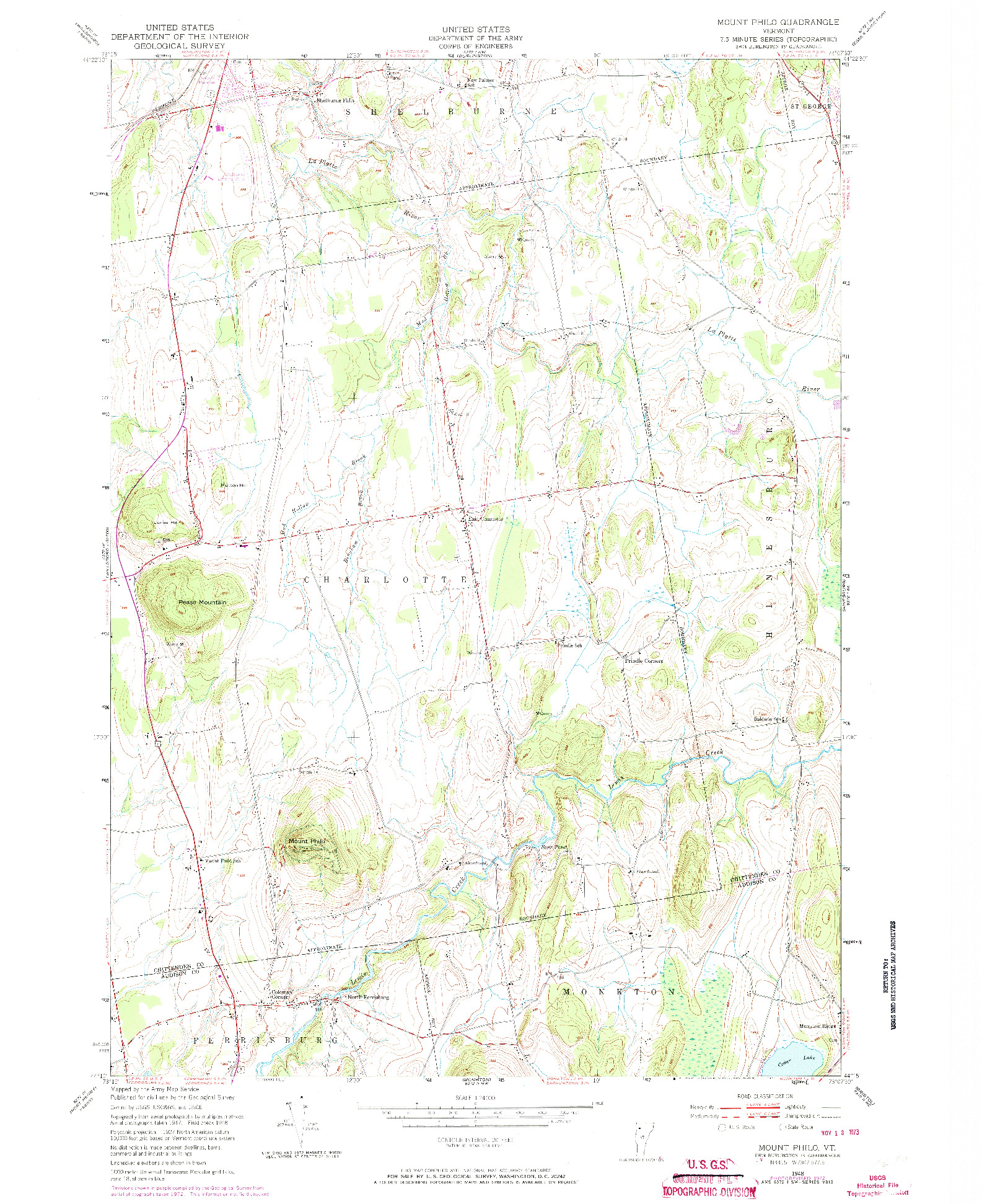 USGS 1:24000-SCALE QUADRANGLE FOR MOUNT PHILO, VT 1948