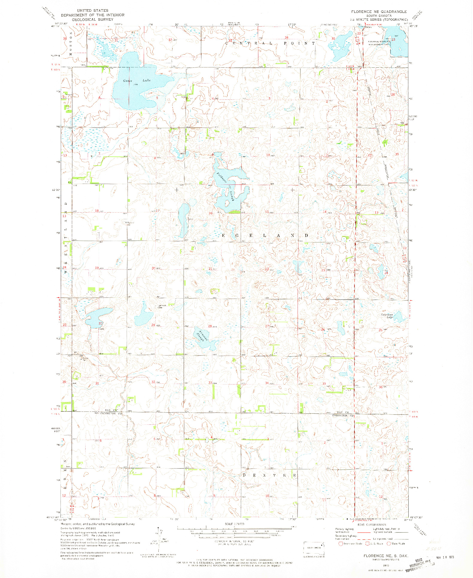 USGS 1:24000-SCALE QUADRANGLE FOR FLORENCE NE, SD 1970