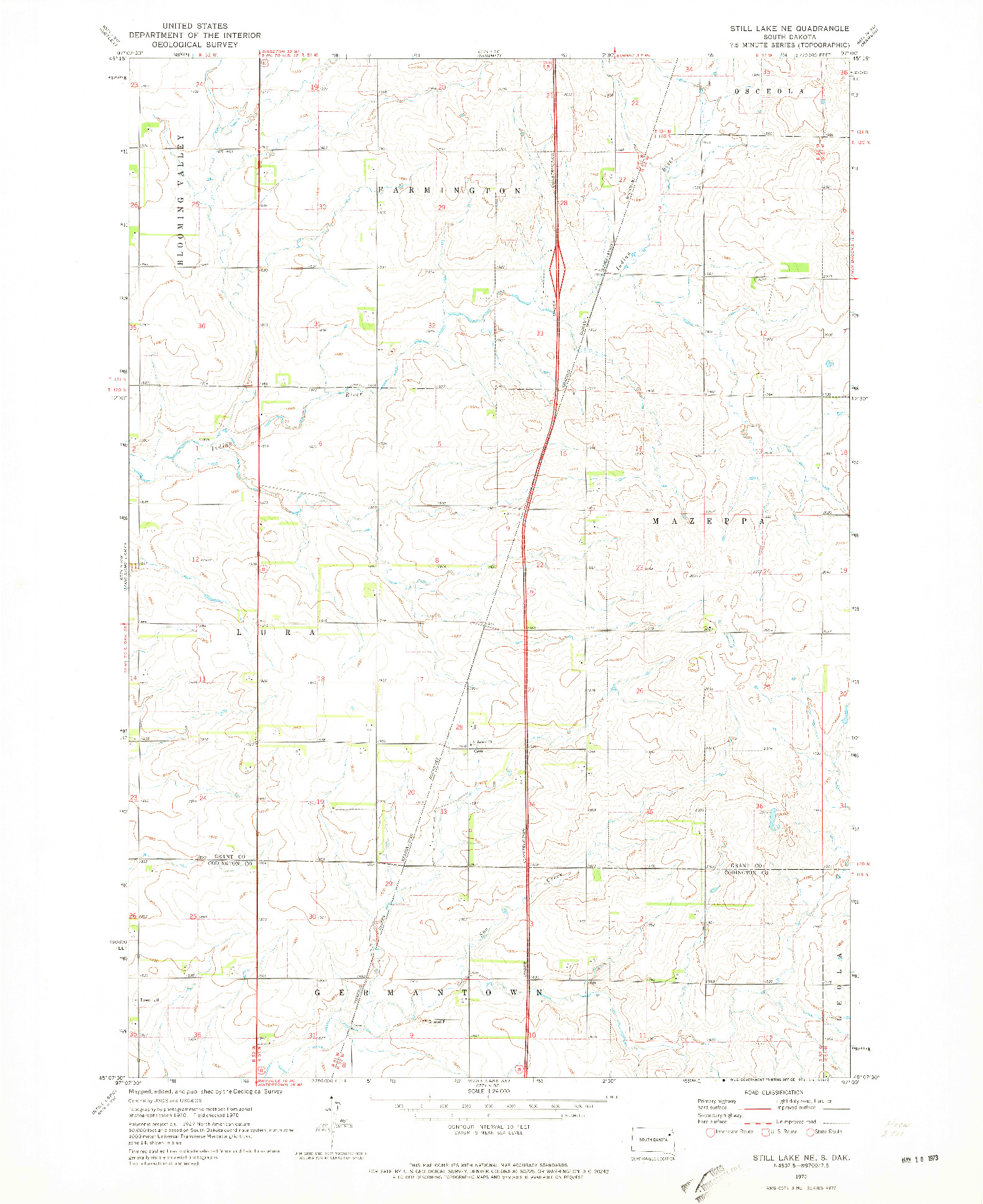 USGS 1:24000-SCALE QUADRANGLE FOR STILL LAKE NE, SD 1970