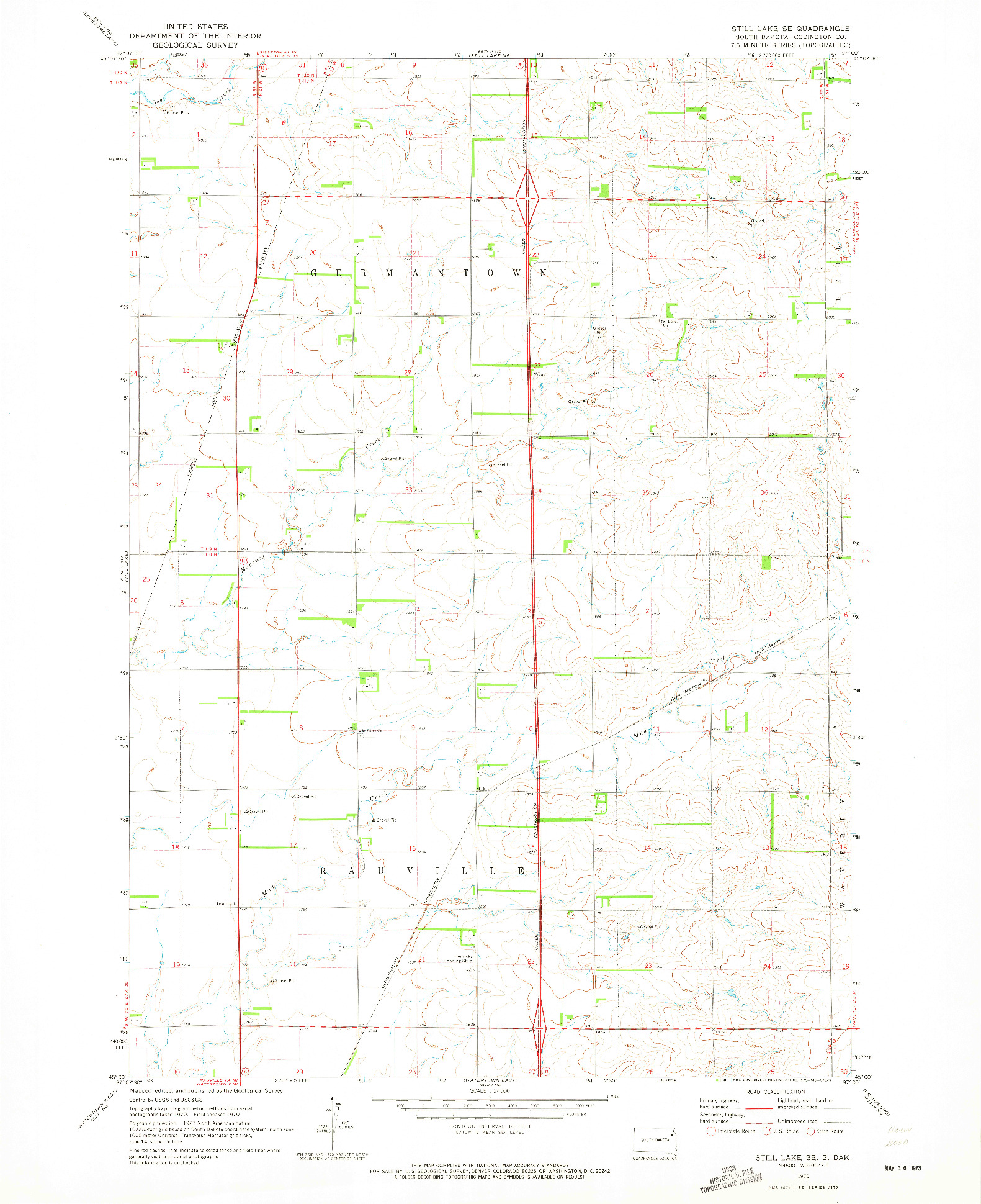 USGS 1:24000-SCALE QUADRANGLE FOR STILL LAKE SE, SD 1970