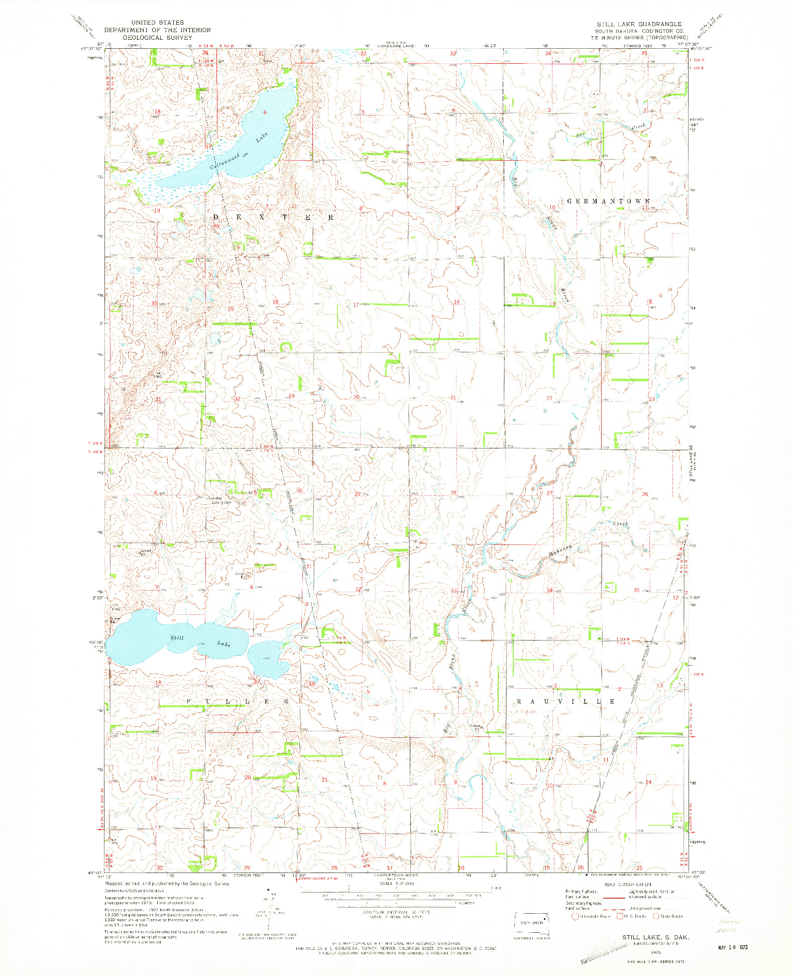 USGS 1:24000-SCALE QUADRANGLE FOR STILL LAKE, SD 1970