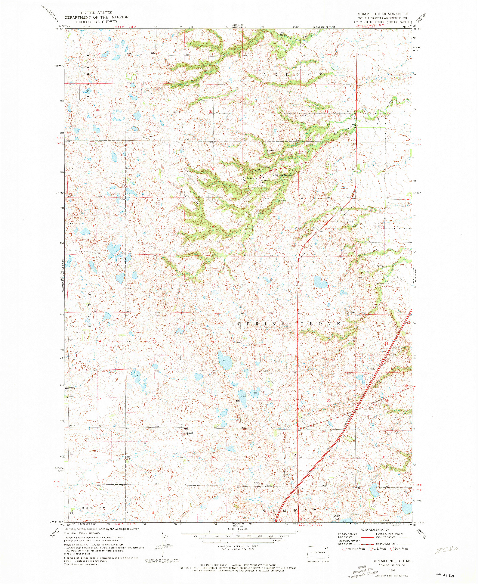 USGS 1:24000-SCALE QUADRANGLE FOR SUMMIT NE, SD 1970
