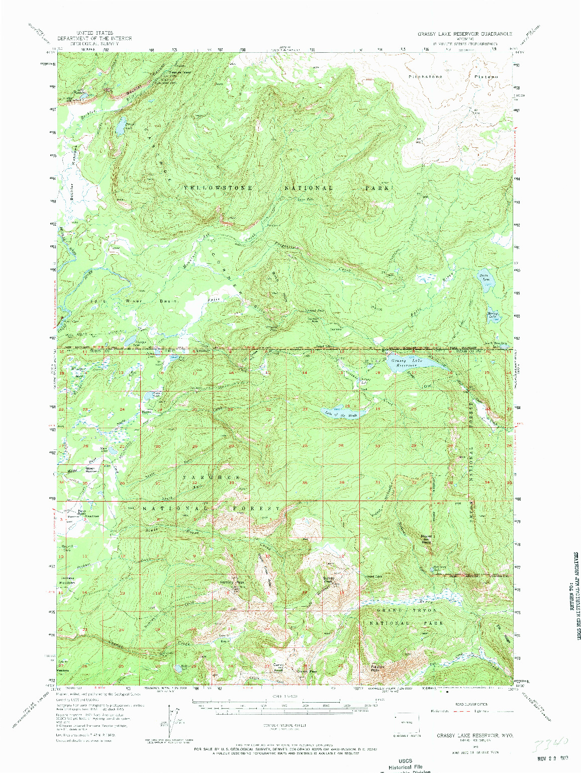USGS 1:62500-SCALE QUADRANGLE FOR GRASSY LAKE RESERVOIR, WY 1956