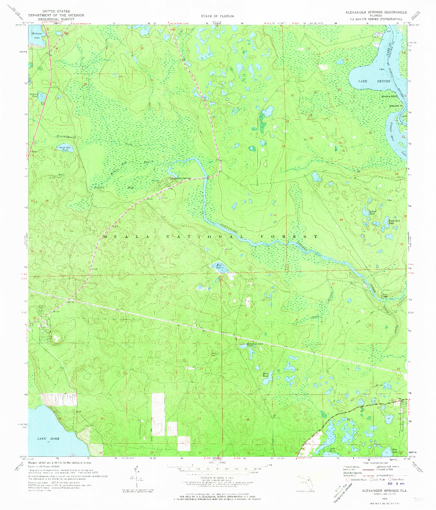 USGS 1:24000-SCALE QUADRANGLE FOR ALEXANDER SPRINGS, FL 1972