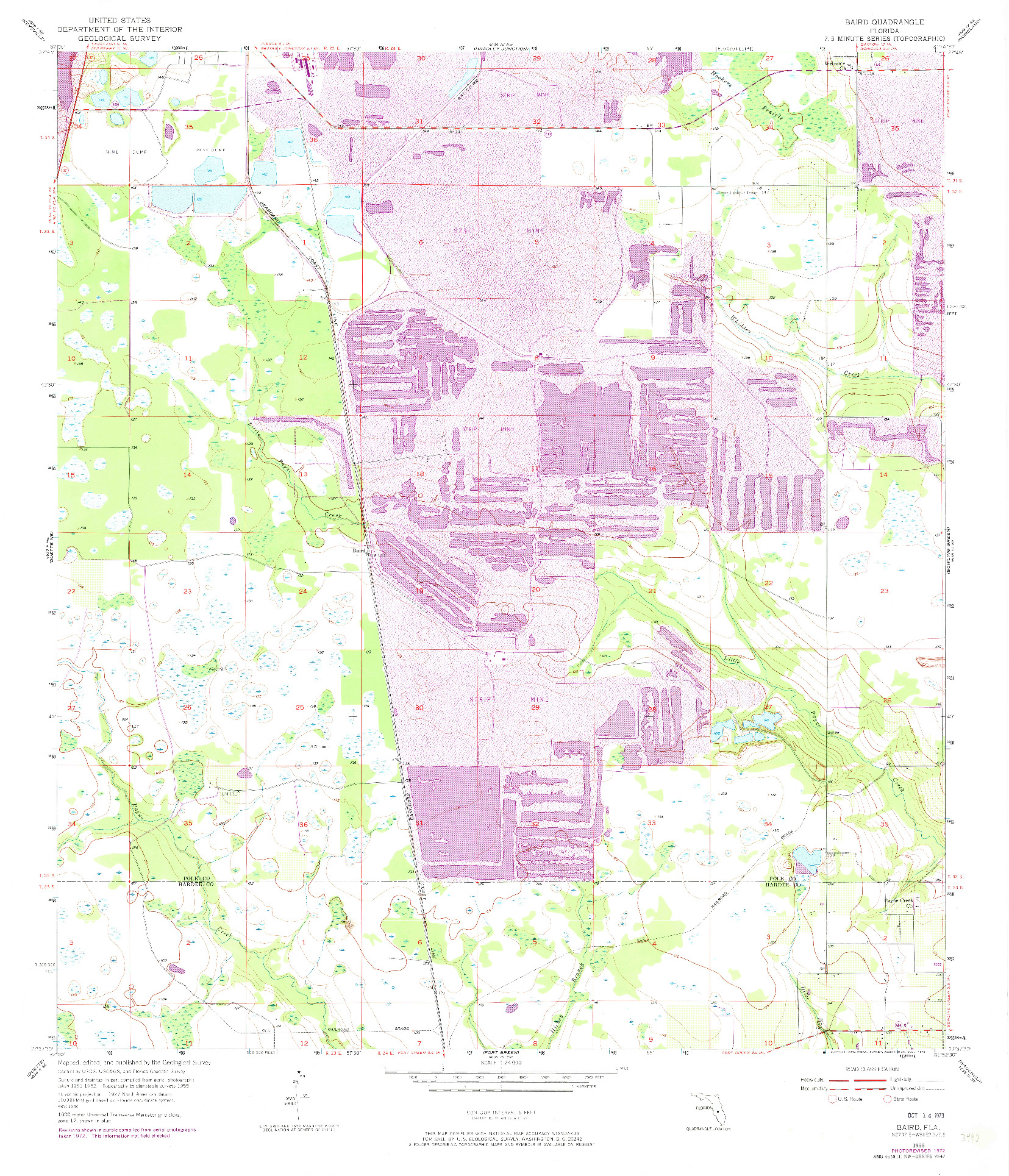 USGS 1:24000-SCALE QUADRANGLE FOR BAIRD, FL 1955