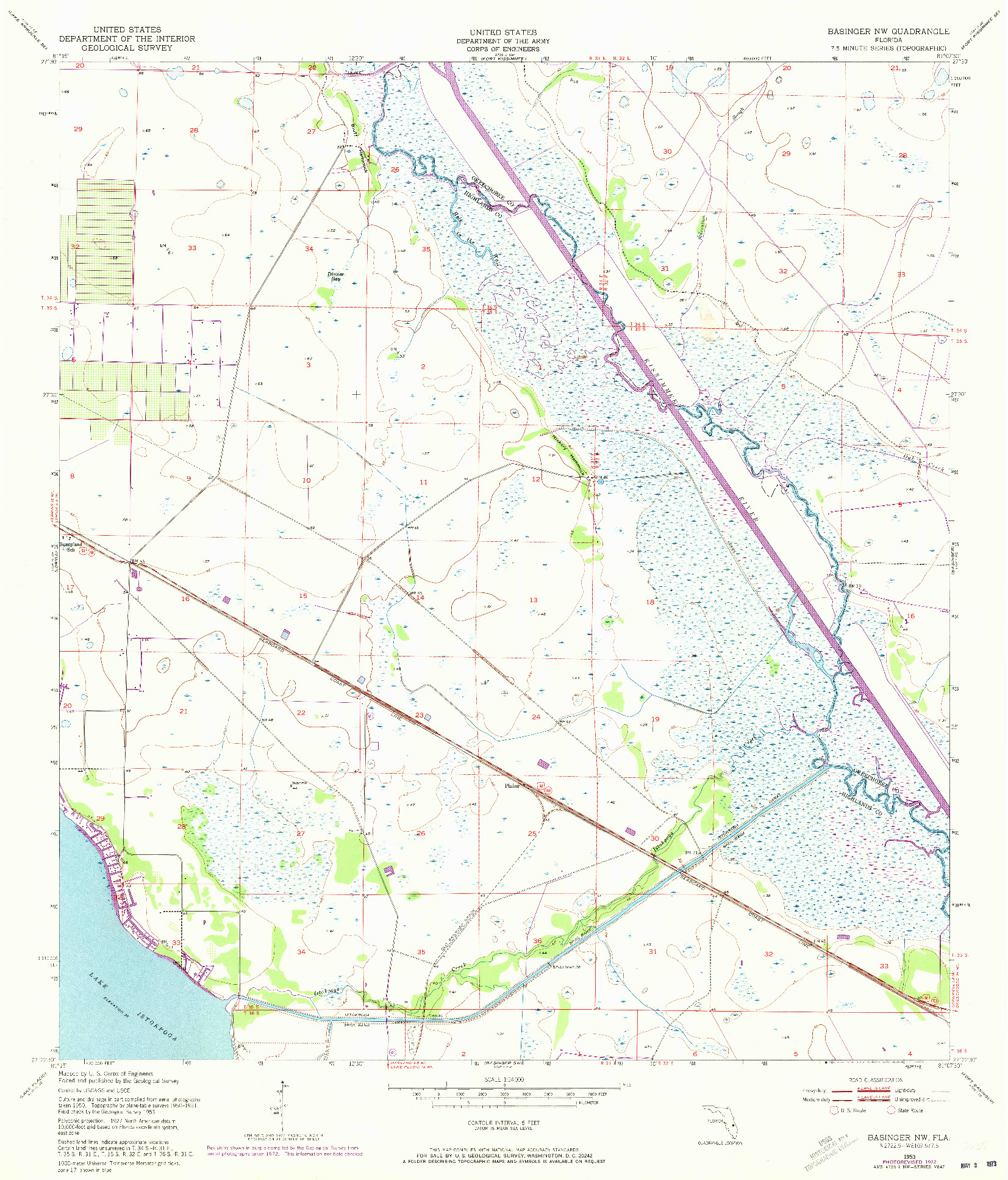 USGS 1:24000-SCALE QUADRANGLE FOR BASINGER NW, FL 1953