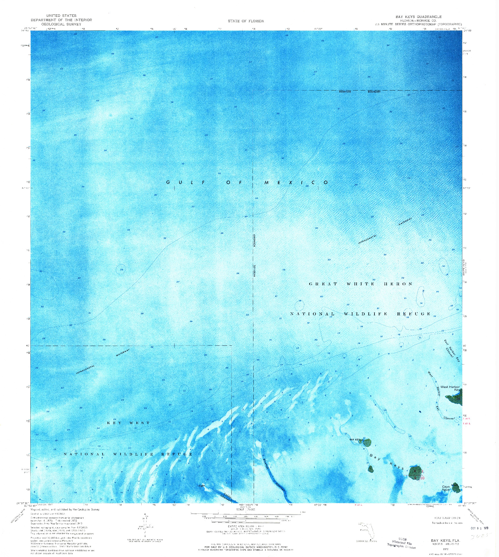 USGS 1:24000-SCALE QUADRANGLE FOR BAY KEYS, FL 1972