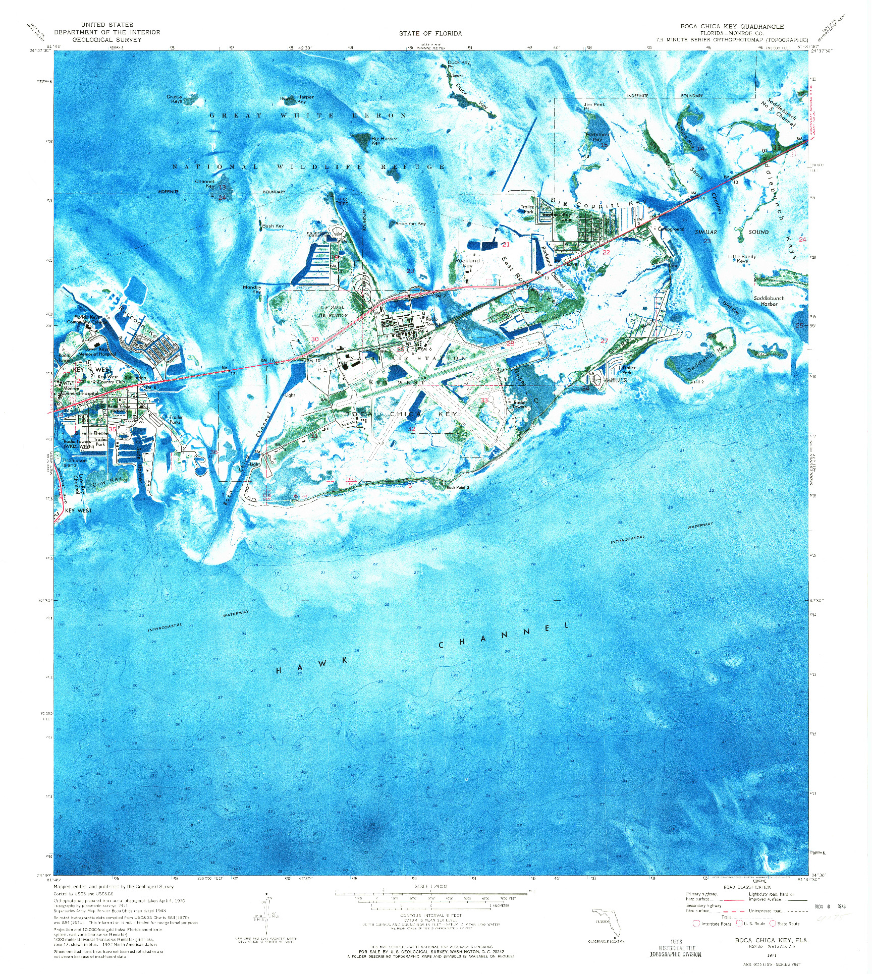 USGS 1:24000-SCALE QUADRANGLE FOR BOCA CHICA KEY, FL 1971