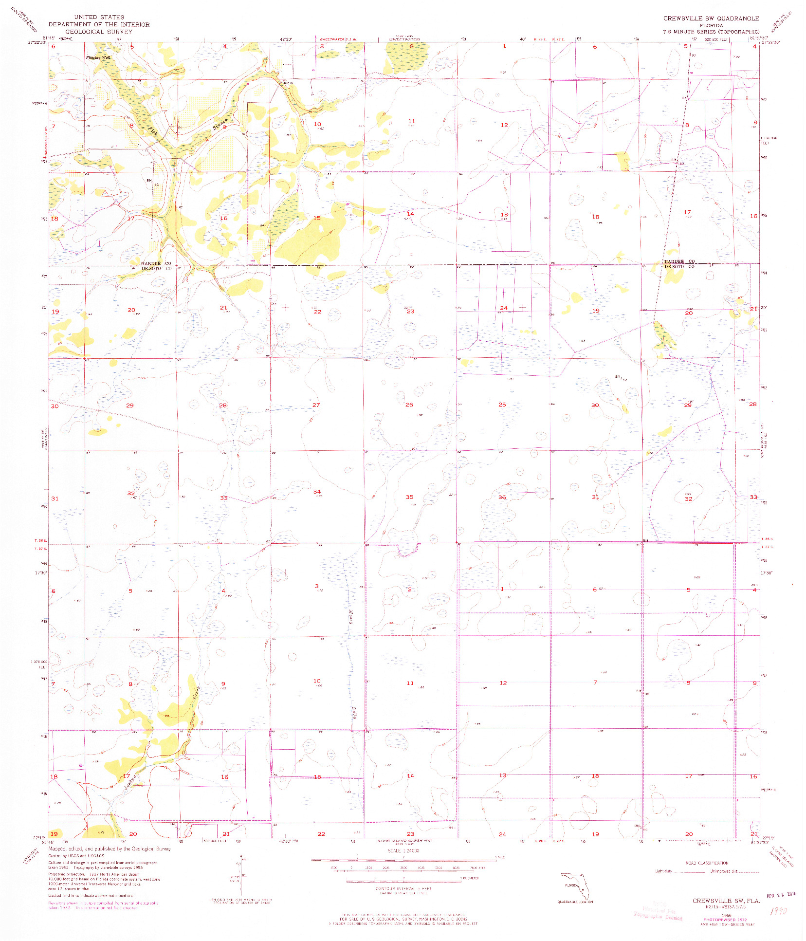 USGS 1:24000-SCALE QUADRANGLE FOR CREWSVILLE SW, FL 1956