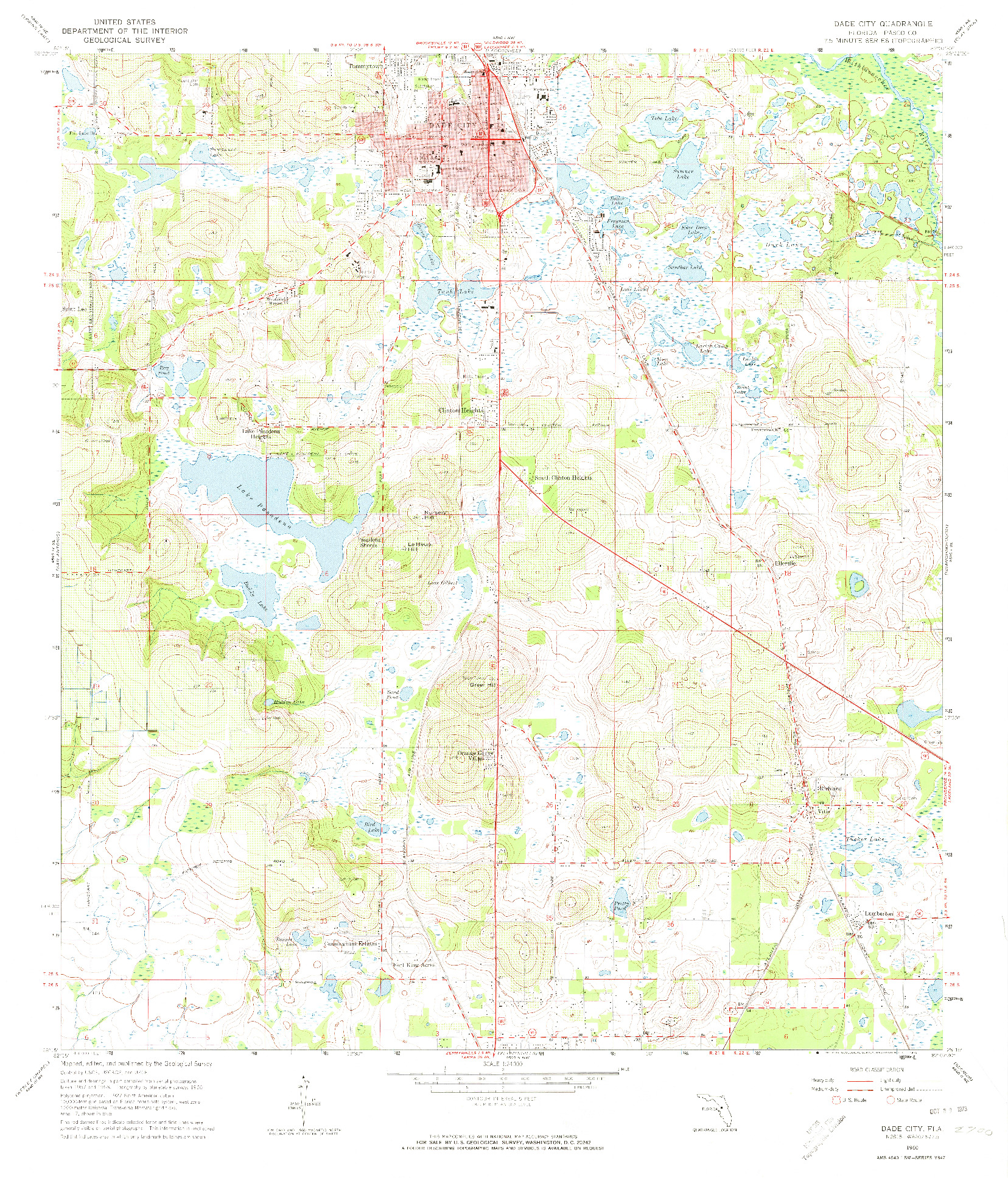 USGS 1:24000-SCALE QUADRANGLE FOR DADE CITY, FL 1960