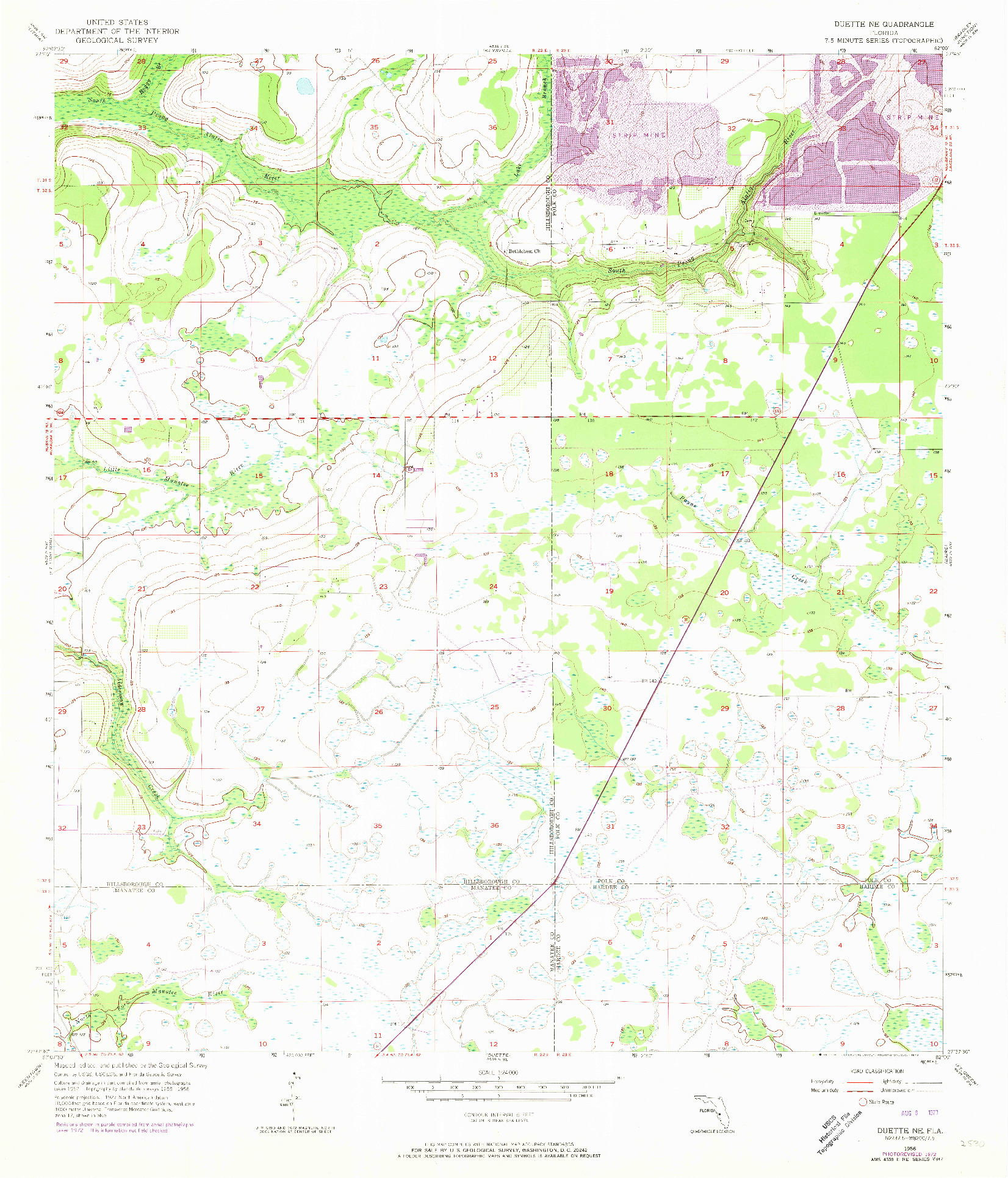 USGS 1:24000-SCALE QUADRANGLE FOR DUETTE NE, FL 1956