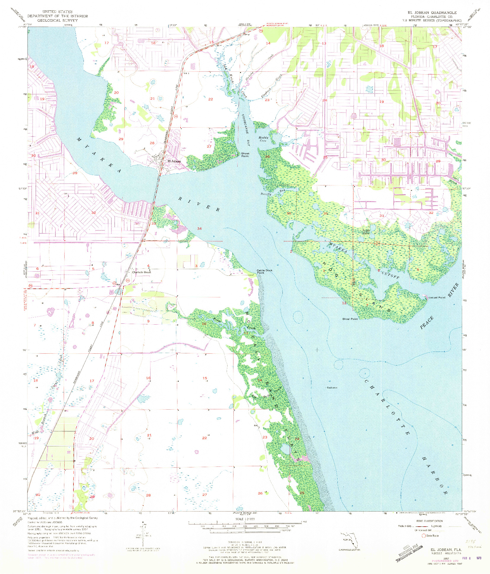 USGS 1:24000-SCALE QUADRANGLE FOR EL JOBEAN, FL 1957