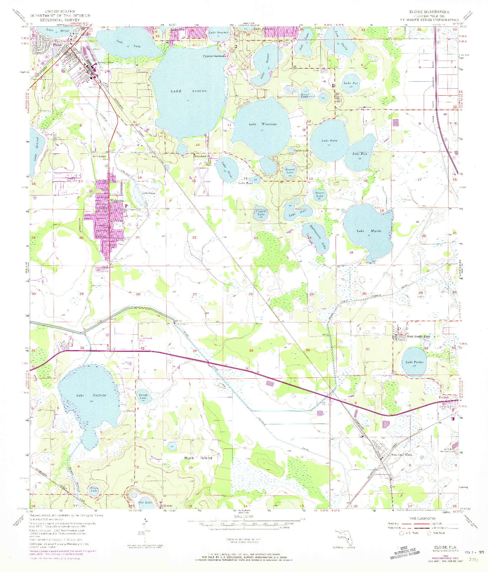 USGS 1:24000-SCALE QUADRANGLE FOR ELOISE, FL 1955