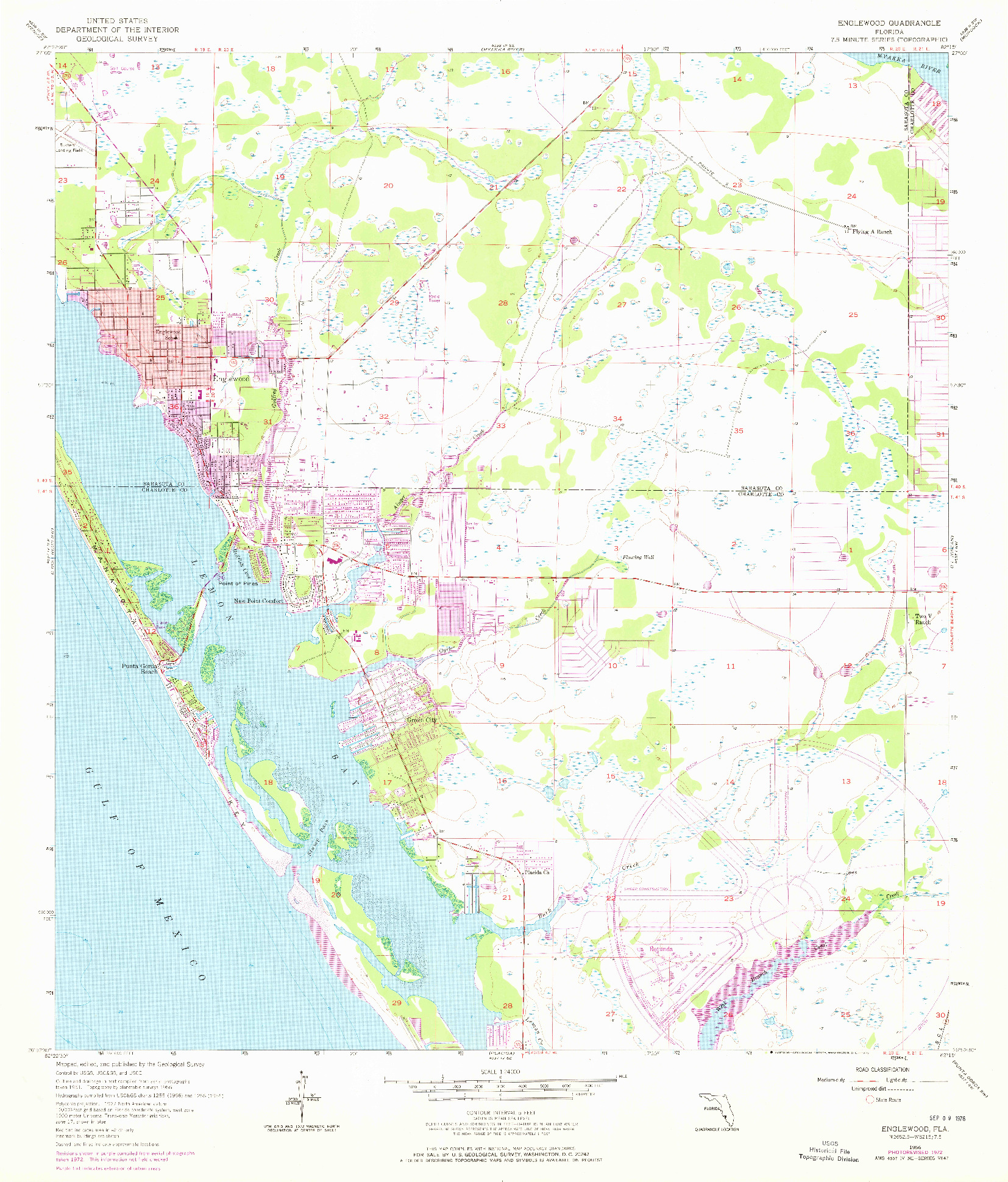 USGS 1:24000-SCALE QUADRANGLE FOR ENGLEWOOD, FL 1956