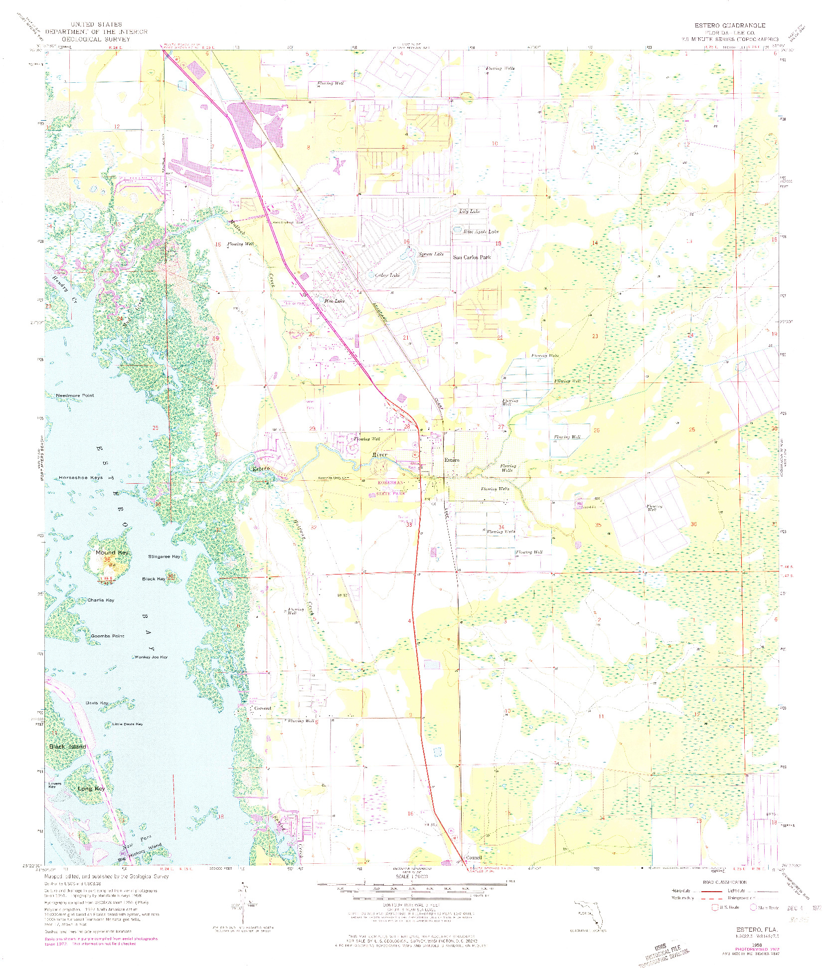 USGS 1:24000-SCALE QUADRANGLE FOR ESTERO, FL 1958