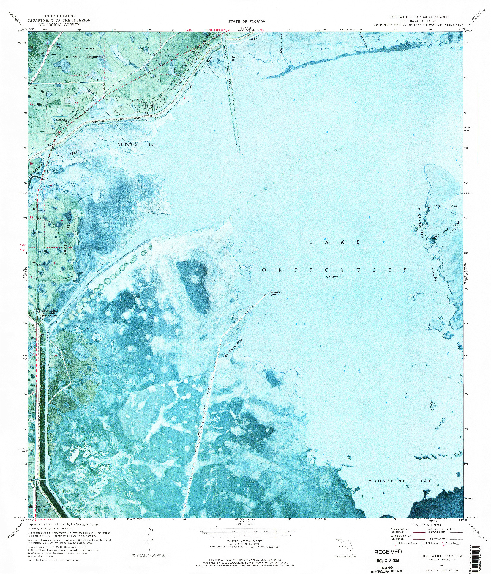 USGS 1:24000-SCALE QUADRANGLE FOR FISHEATING BAY, FL 1971