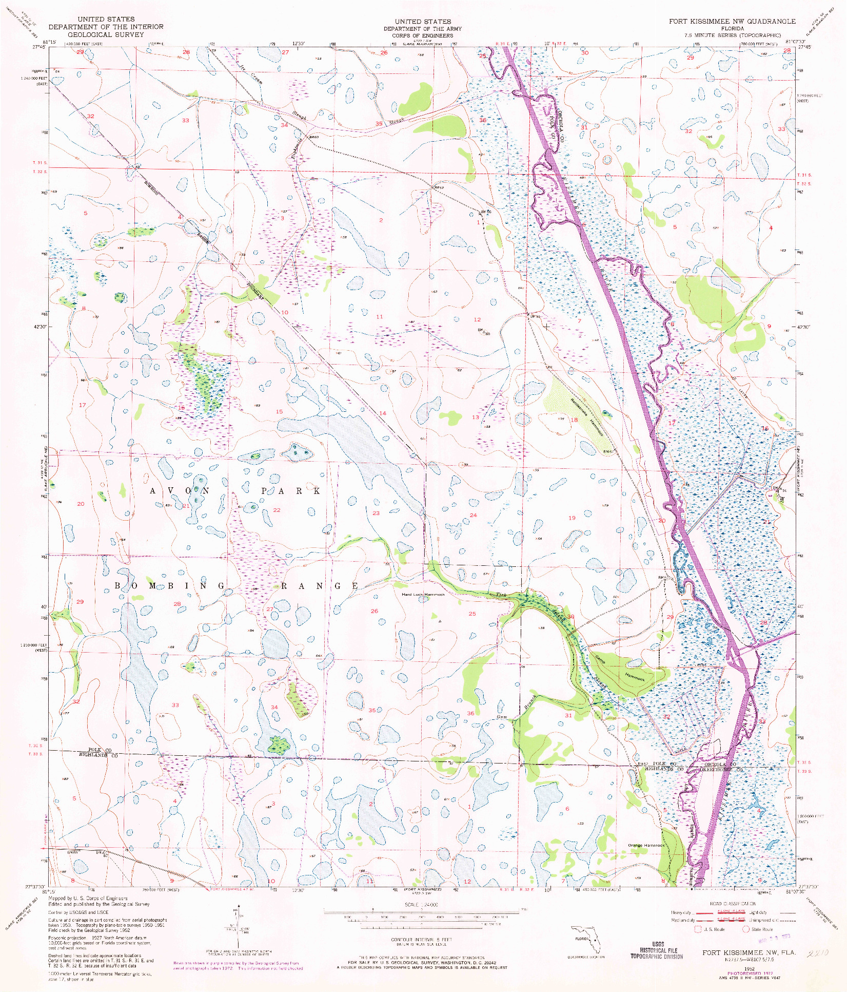 USGS 1:24000-SCALE QUADRANGLE FOR FORT KISSIMMEE NW, FL 1952