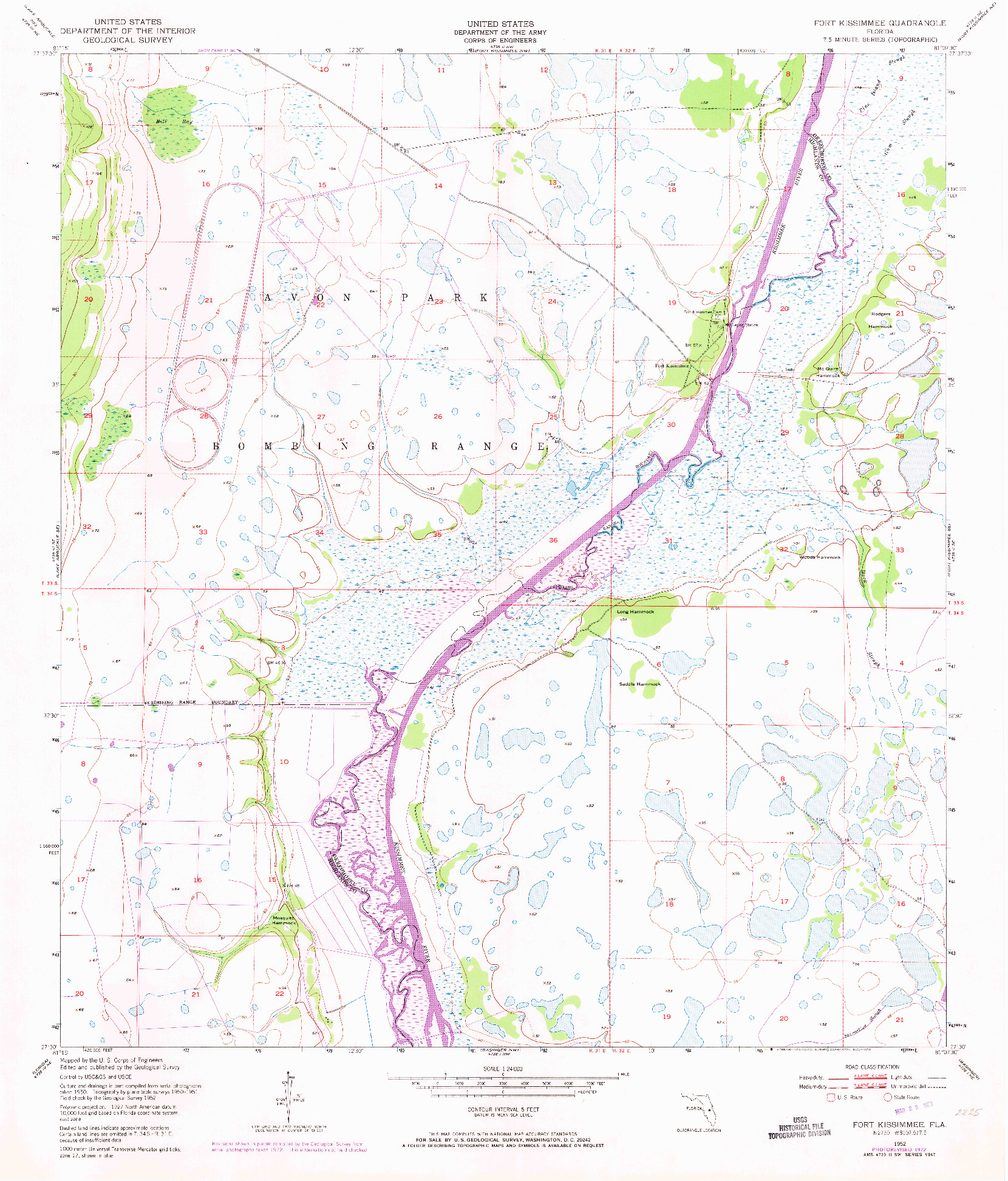 USGS 1:24000-SCALE QUADRANGLE FOR FORT KISSIMMEE, FL 1952