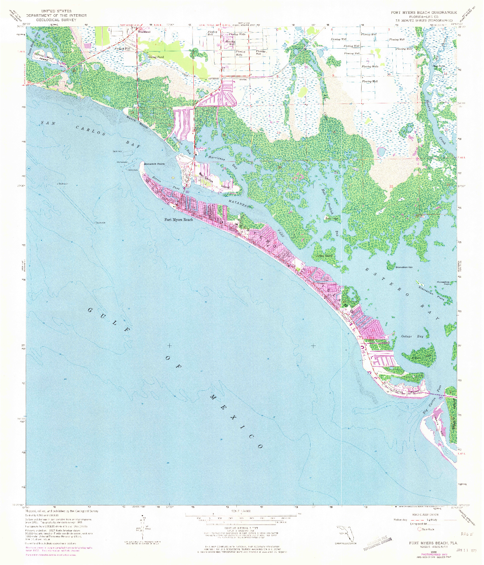 USGS 1:24000-SCALE QUADRANGLE FOR FORT MYERS BEACH, FL 1958