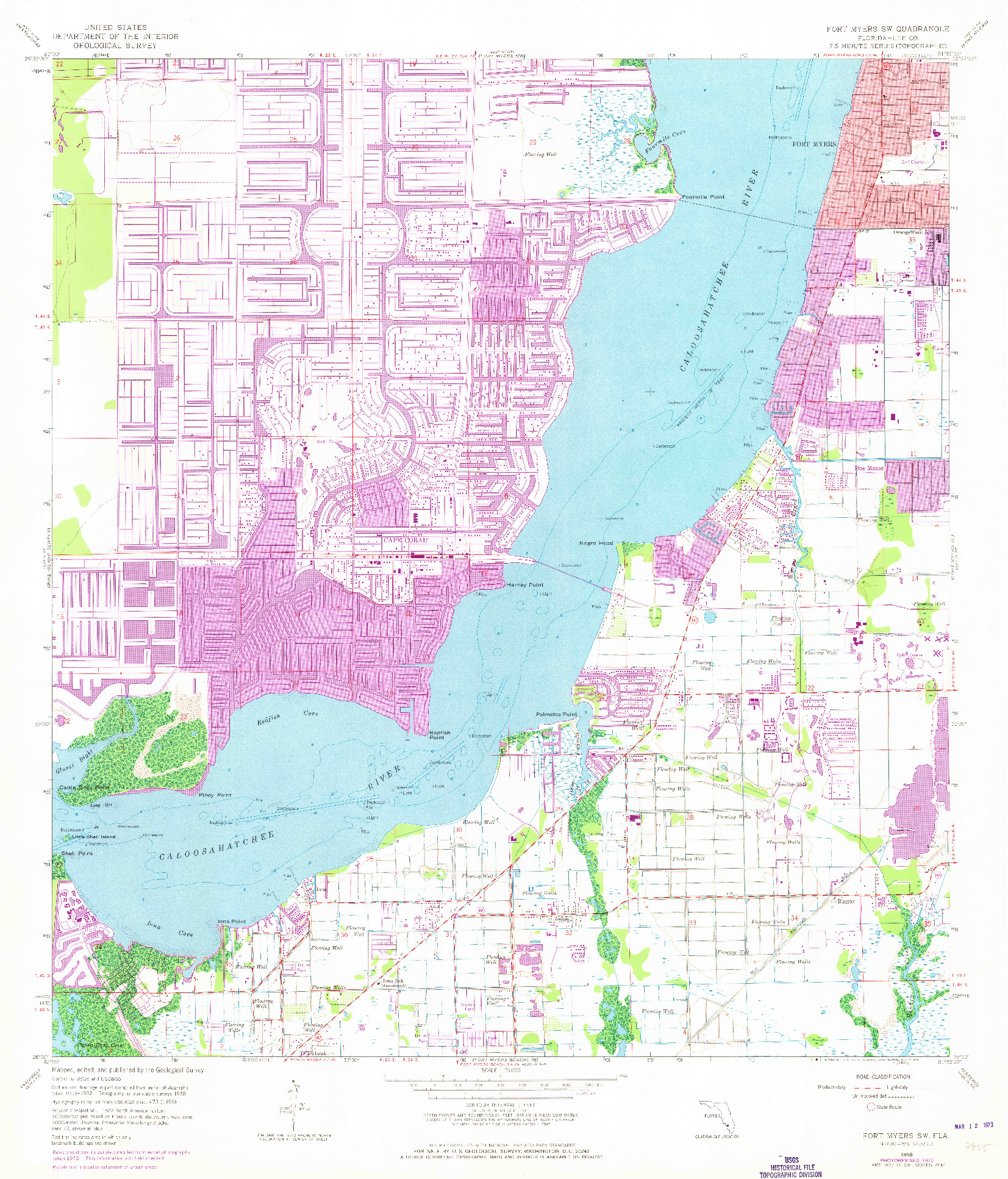 USGS 1:24000-SCALE QUADRANGLE FOR FORT MYERS SW, FL 1958