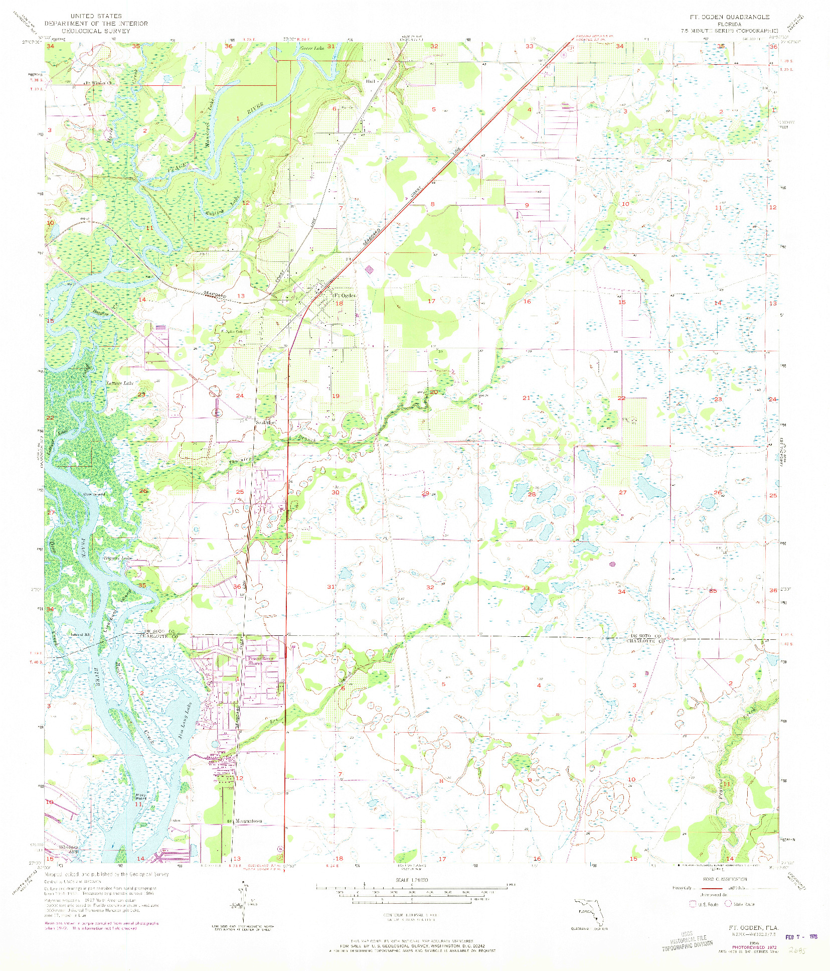 USGS 1:24000-SCALE QUADRANGLE FOR FT. OGDEN, FL 1956