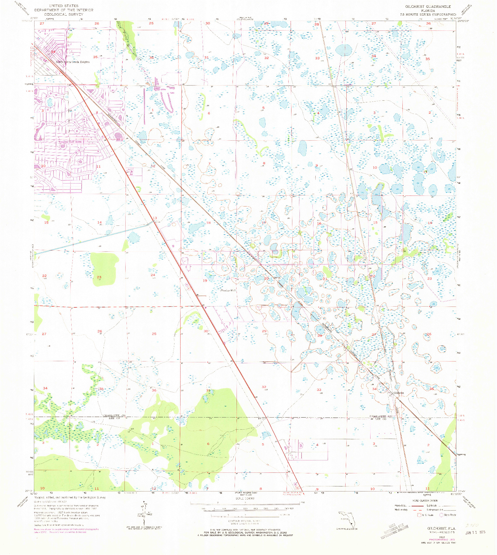 USGS 1:24000-SCALE QUADRANGLE FOR GILCHRIST, FL 1957