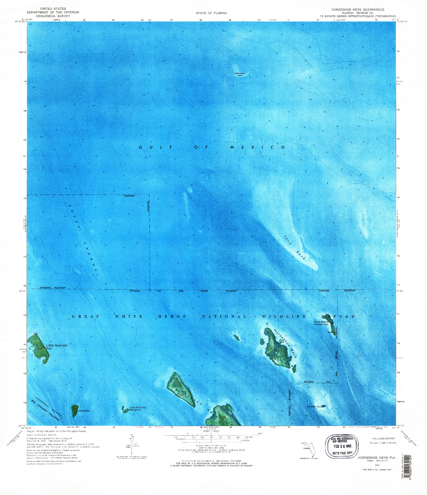 USGS 1:24000-SCALE QUADRANGLE FOR HORSESHOE KEYS, FL 1972