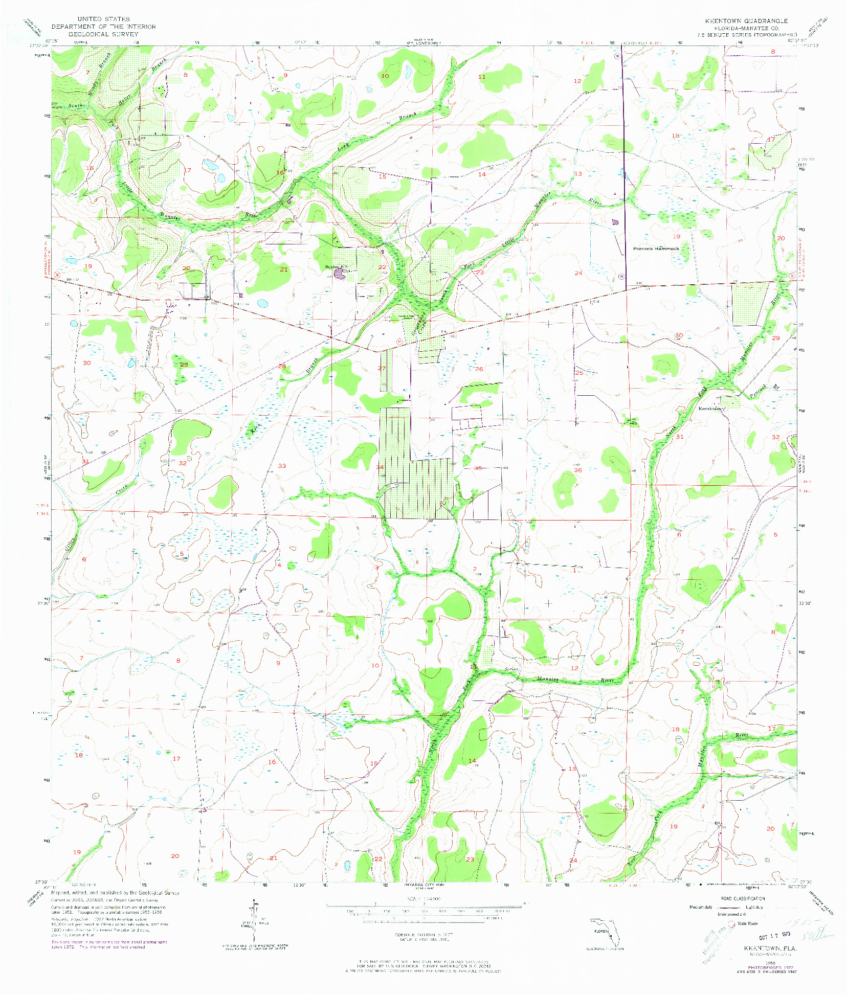 USGS 1:24000-SCALE QUADRANGLE FOR KEENTOWN, FL 1956