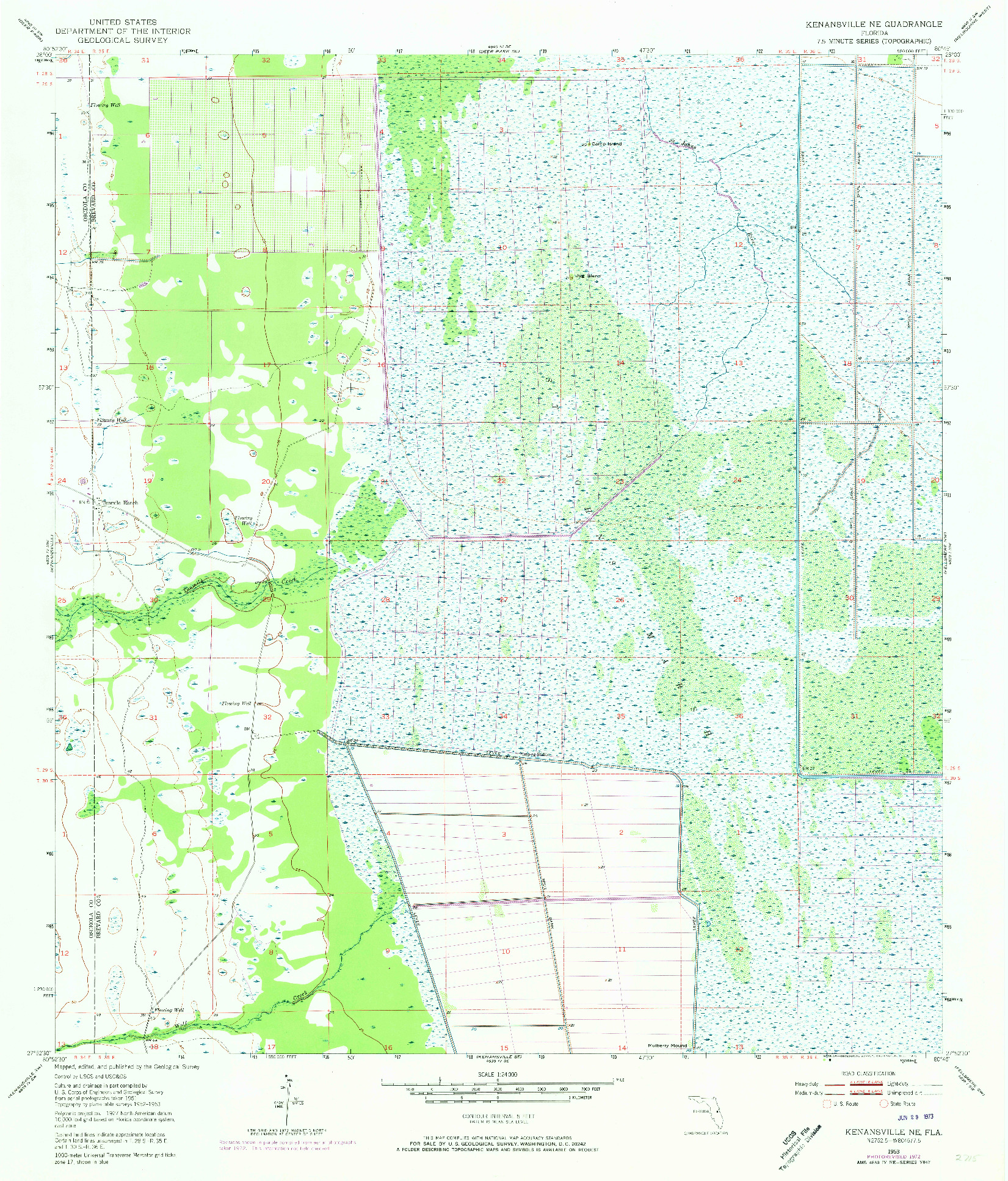 USGS 1:24000-SCALE QUADRANGLE FOR KENANSVILLE NE, FL 1953