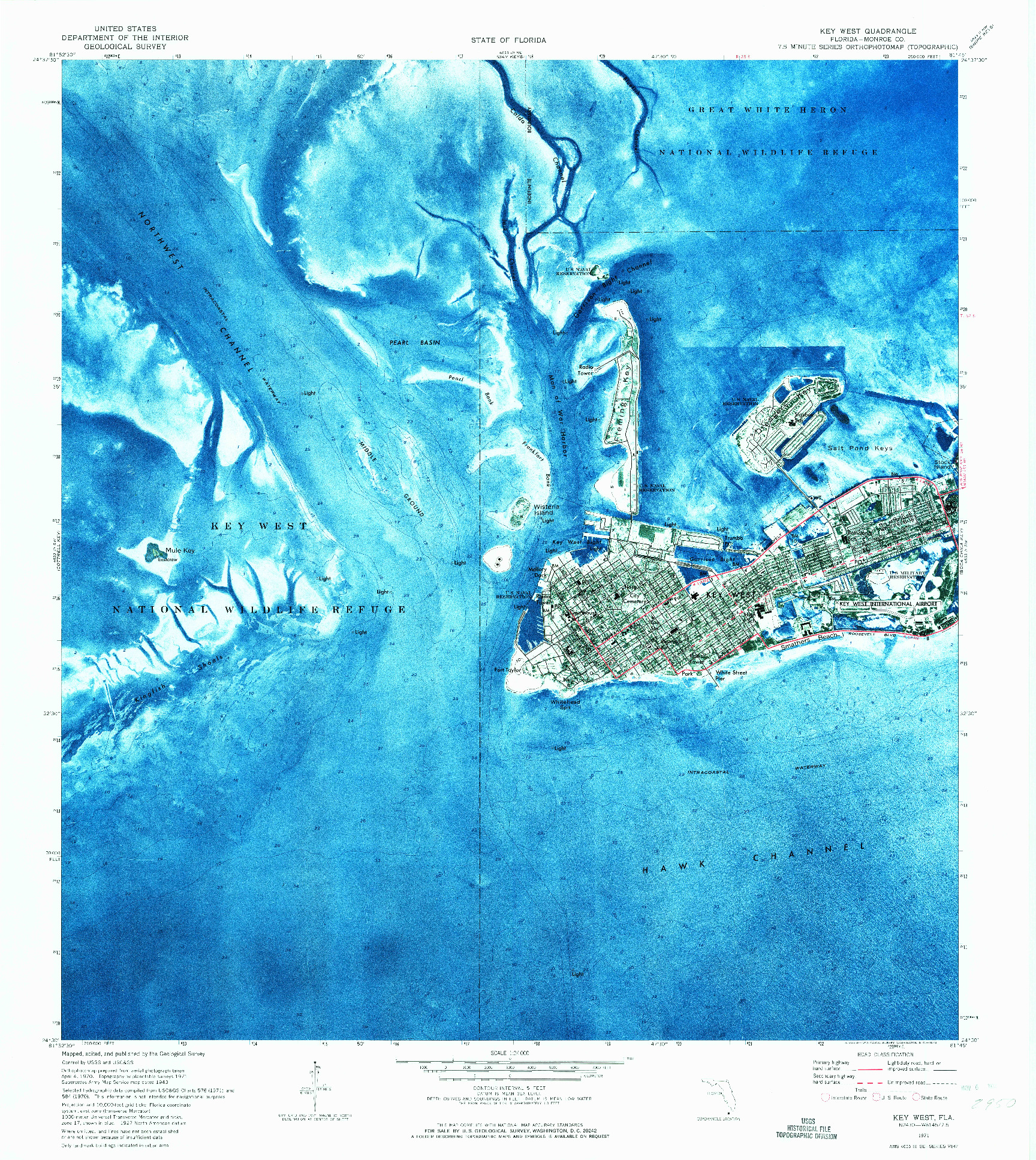 USGS 1:24000-SCALE QUADRANGLE FOR KEY WEST, FL 1971