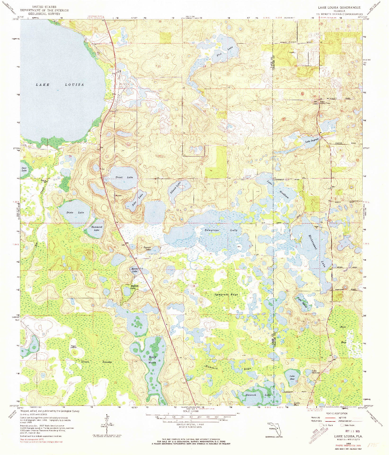 USGS 1:24000-SCALE QUADRANGLE FOR LAKE LOUISA, FL 1959