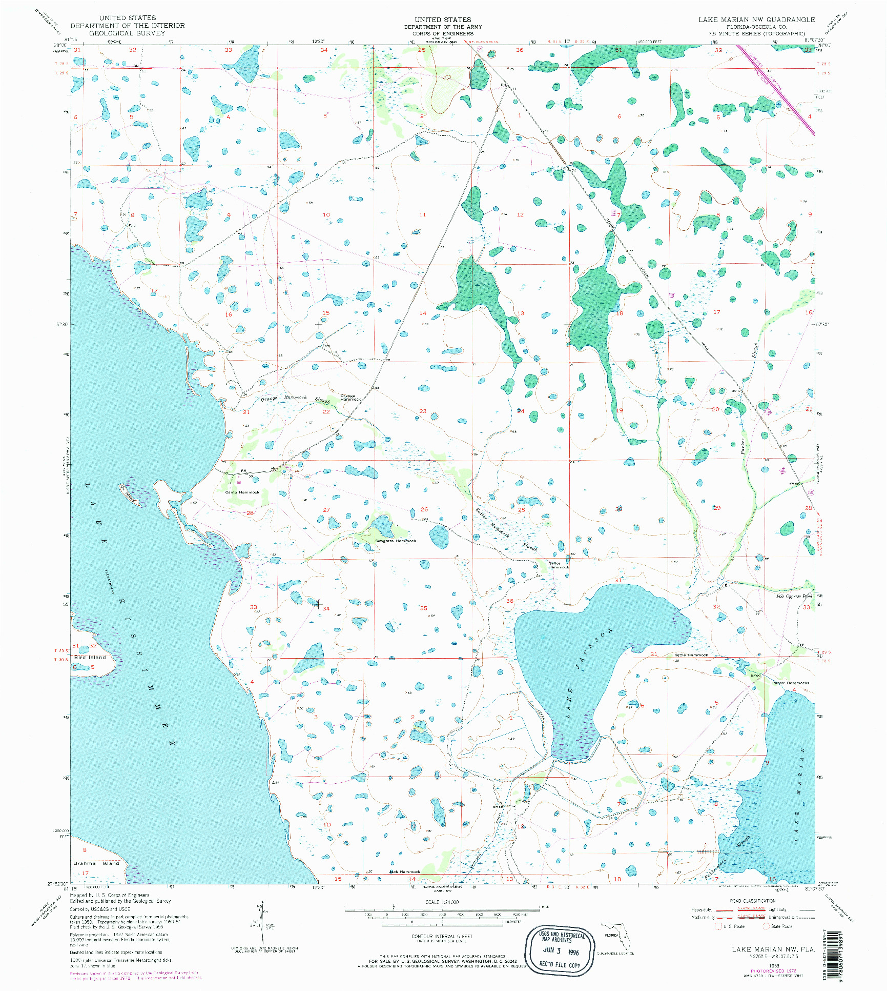 USGS 1:24000-SCALE QUADRANGLE FOR LAKE MARIAN NW, FL 1953