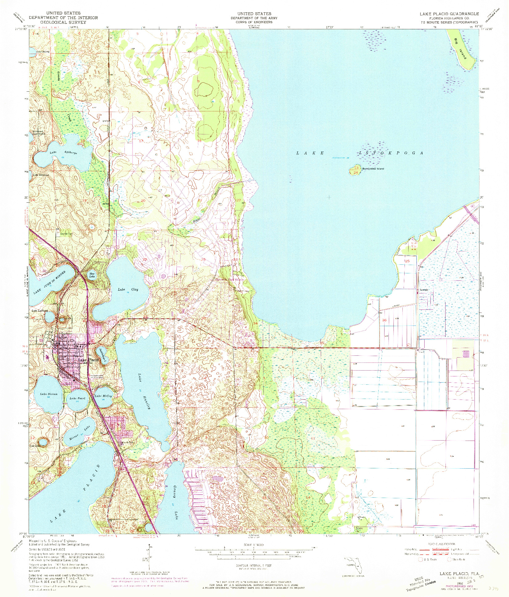 USGS 1:24000-SCALE QUADRANGLE FOR LAKE PLACID, FL 1952