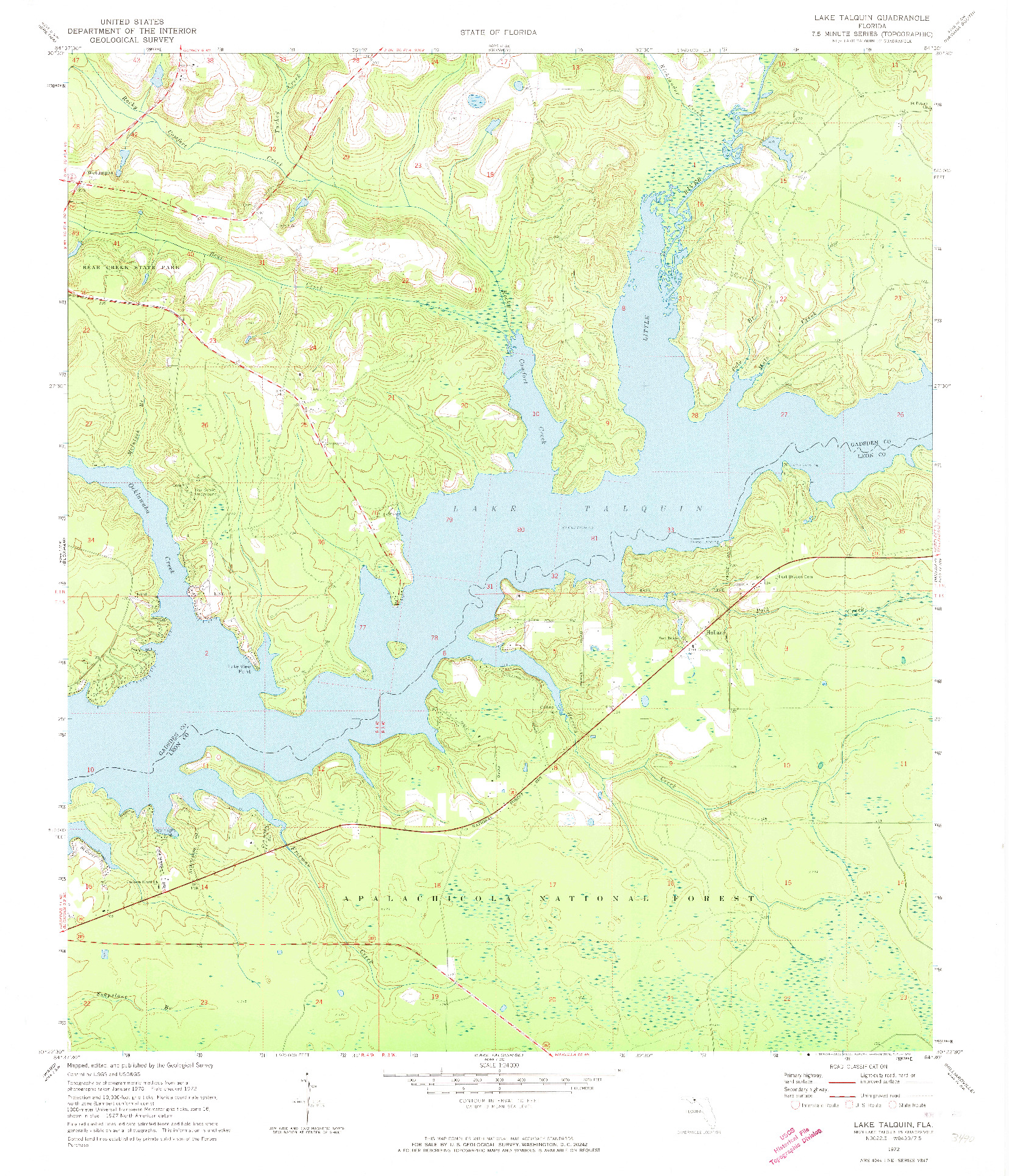 USGS 1:24000-SCALE QUADRANGLE FOR LAKE TALQUIN, FL 1972