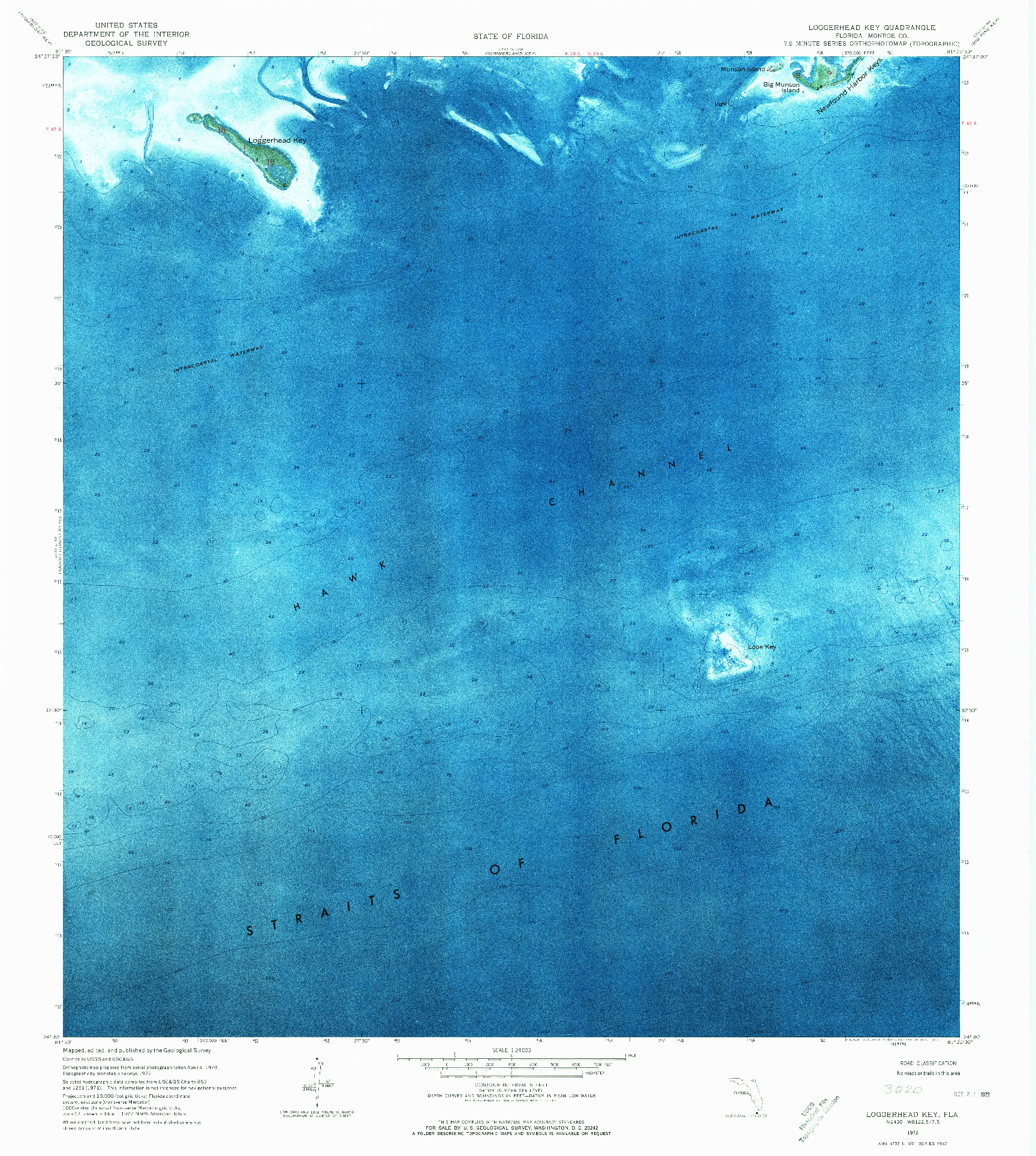 USGS 1:24000-SCALE QUADRANGLE FOR LOGGERHEAD KEY, FL 1972