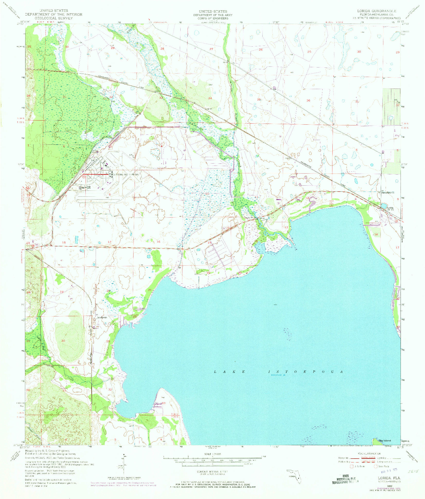 USGS 1:24000-SCALE QUADRANGLE FOR LORIDA, FL 1952