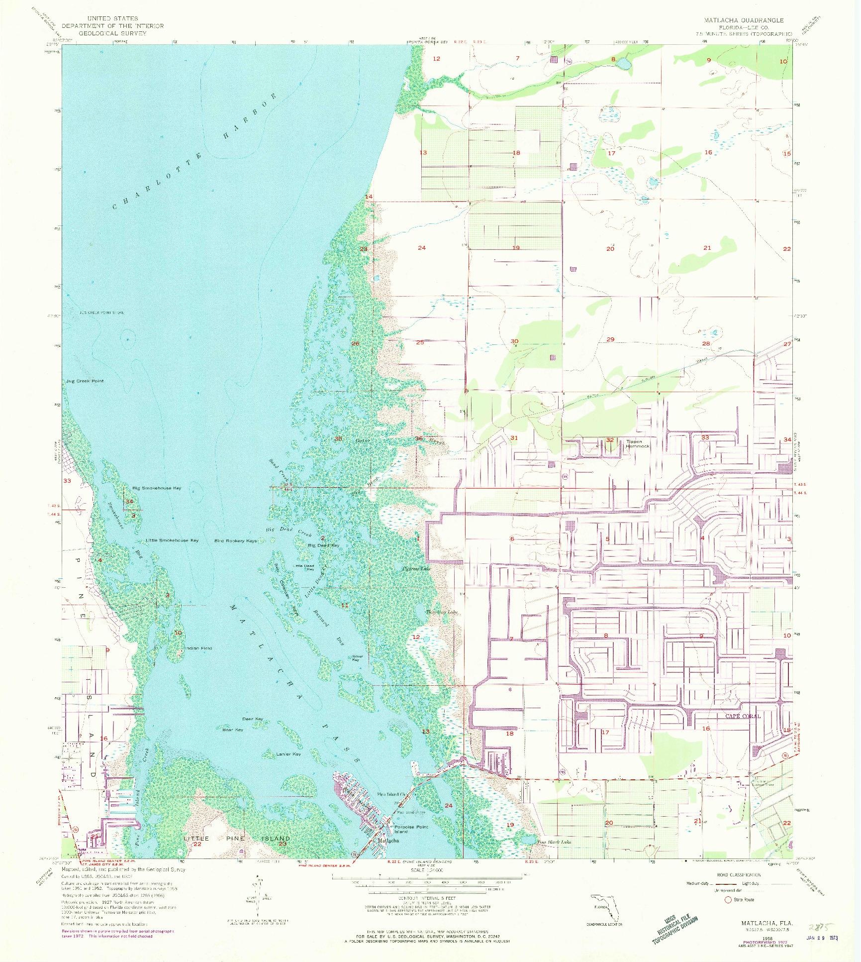 USGS 1:24000-SCALE QUADRANGLE FOR MATLACHA, FL 1958