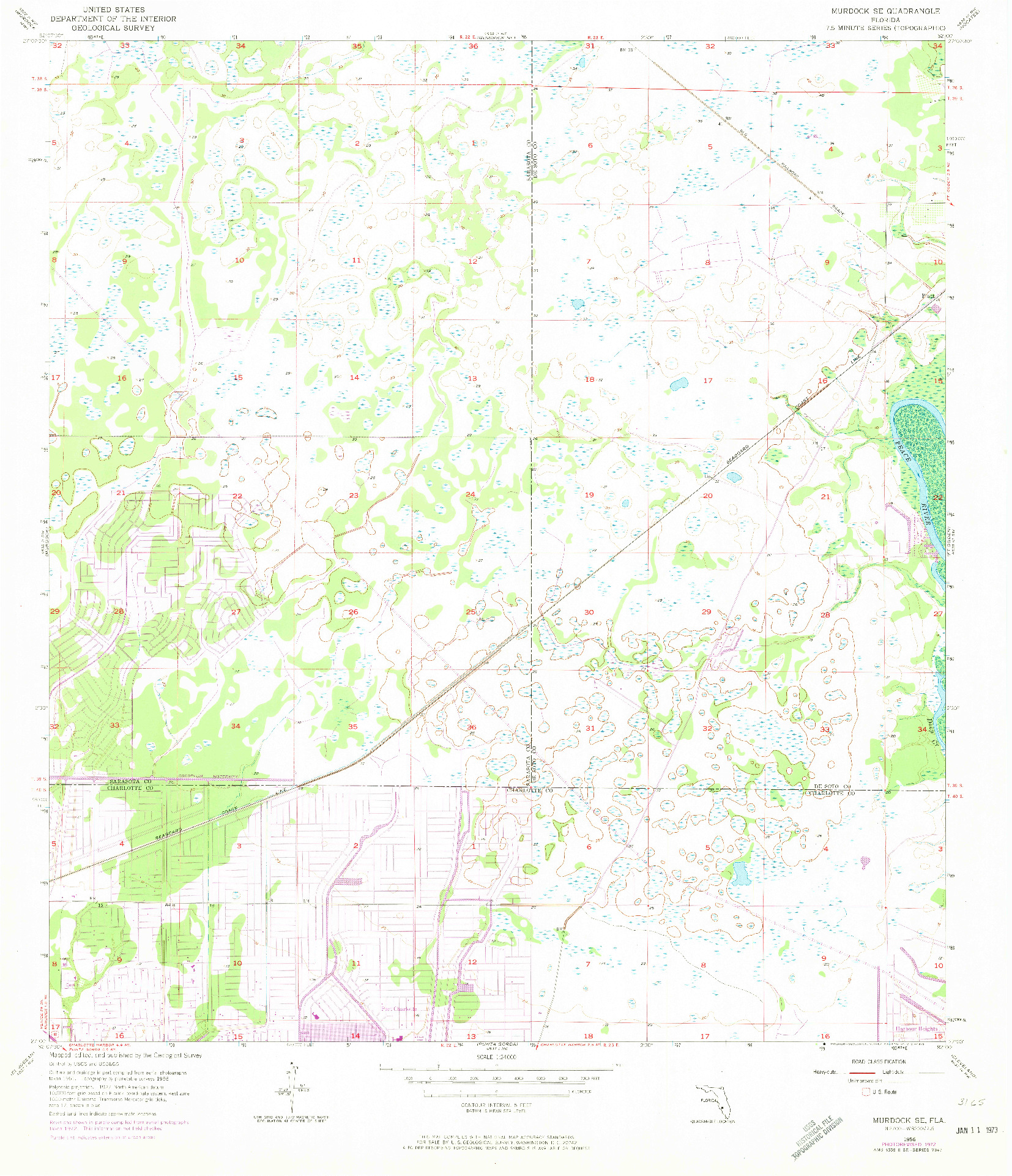 USGS 1:24000-SCALE QUADRANGLE FOR MURDOCK SE, FL 1956