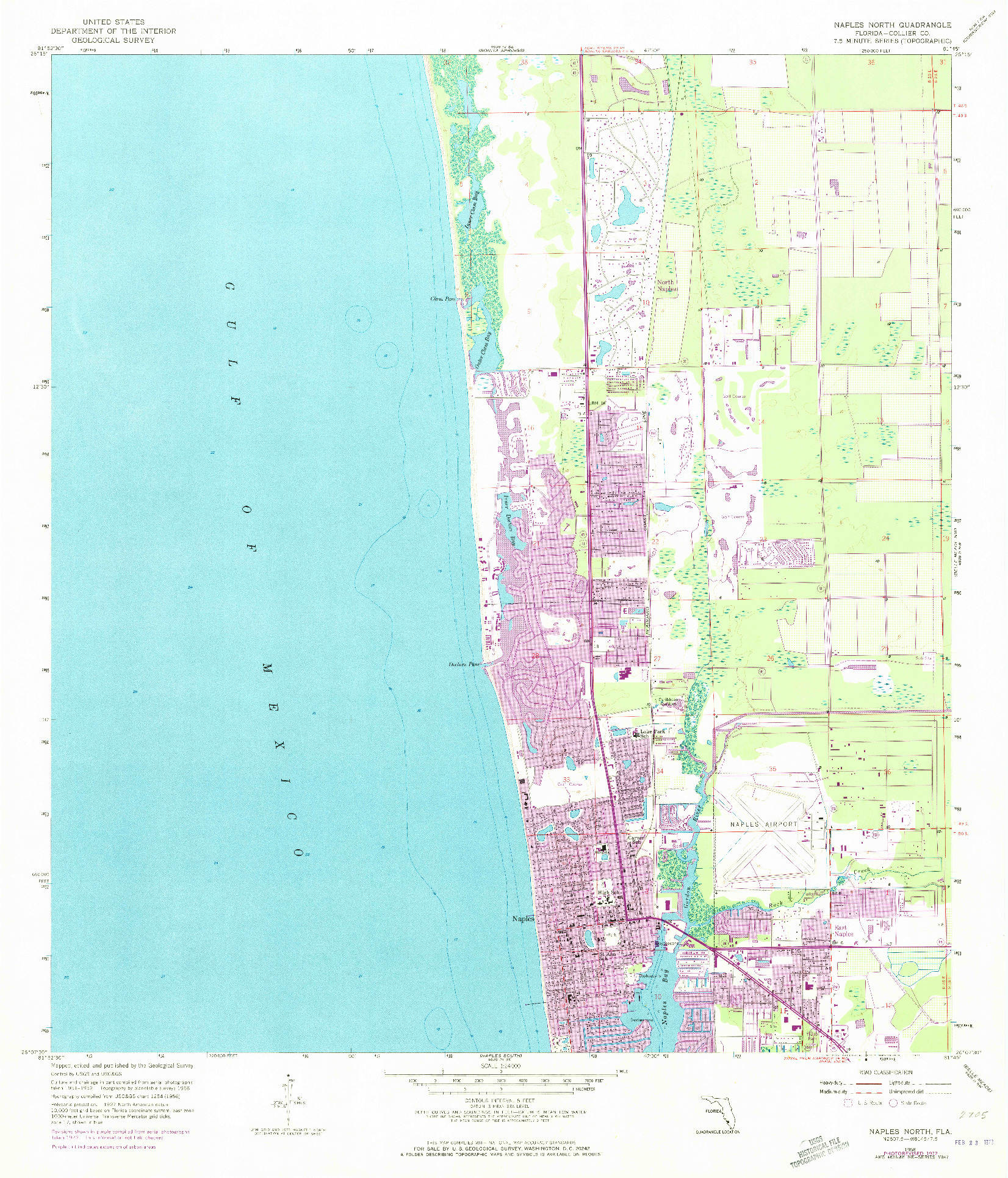 USGS 1:24000-SCALE QUADRANGLE FOR NAPLES NORTH, FL 1958