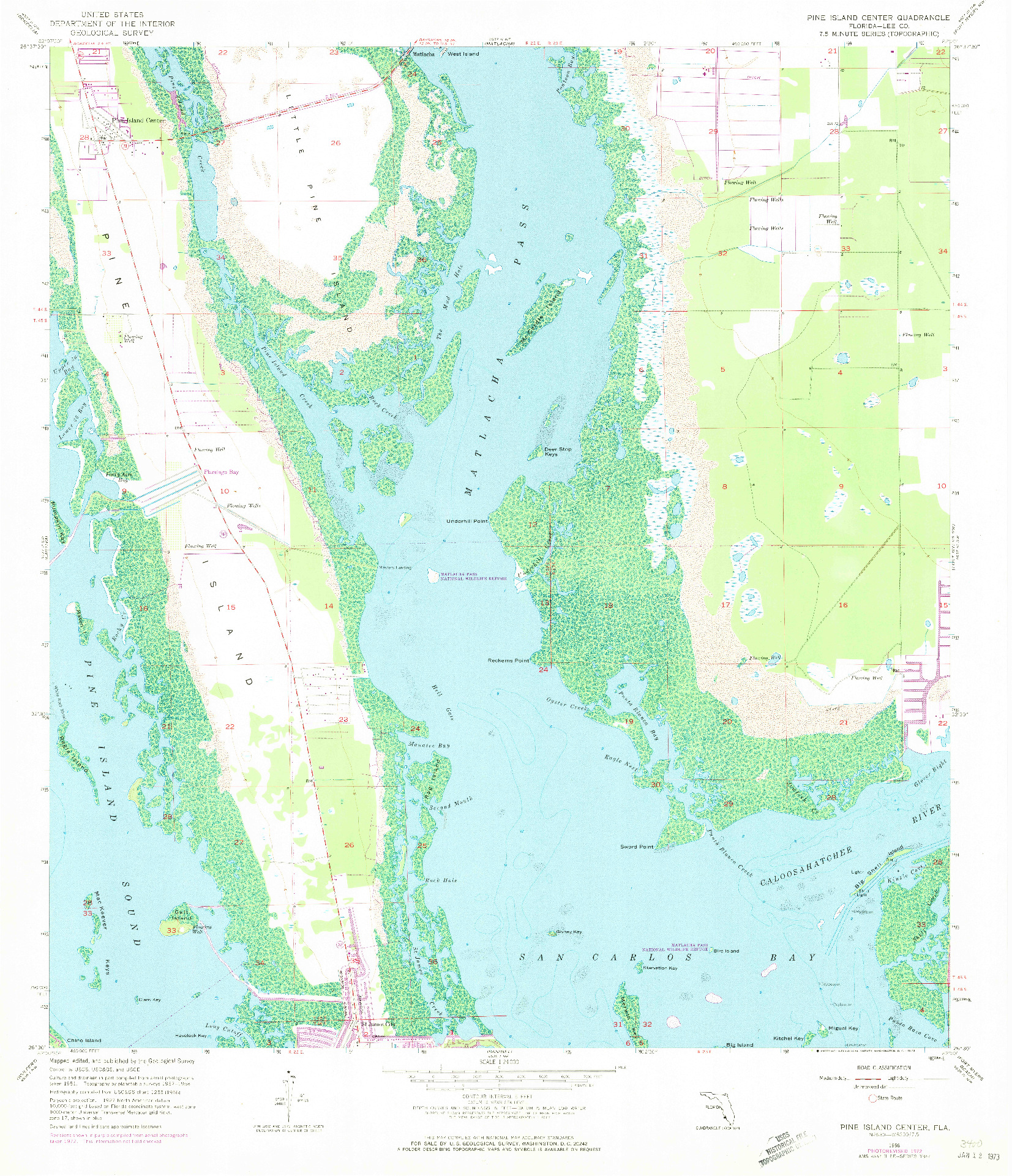 USGS 1:24000-SCALE QUADRANGLE FOR PINE ISLAND CENTER, FL 1958
