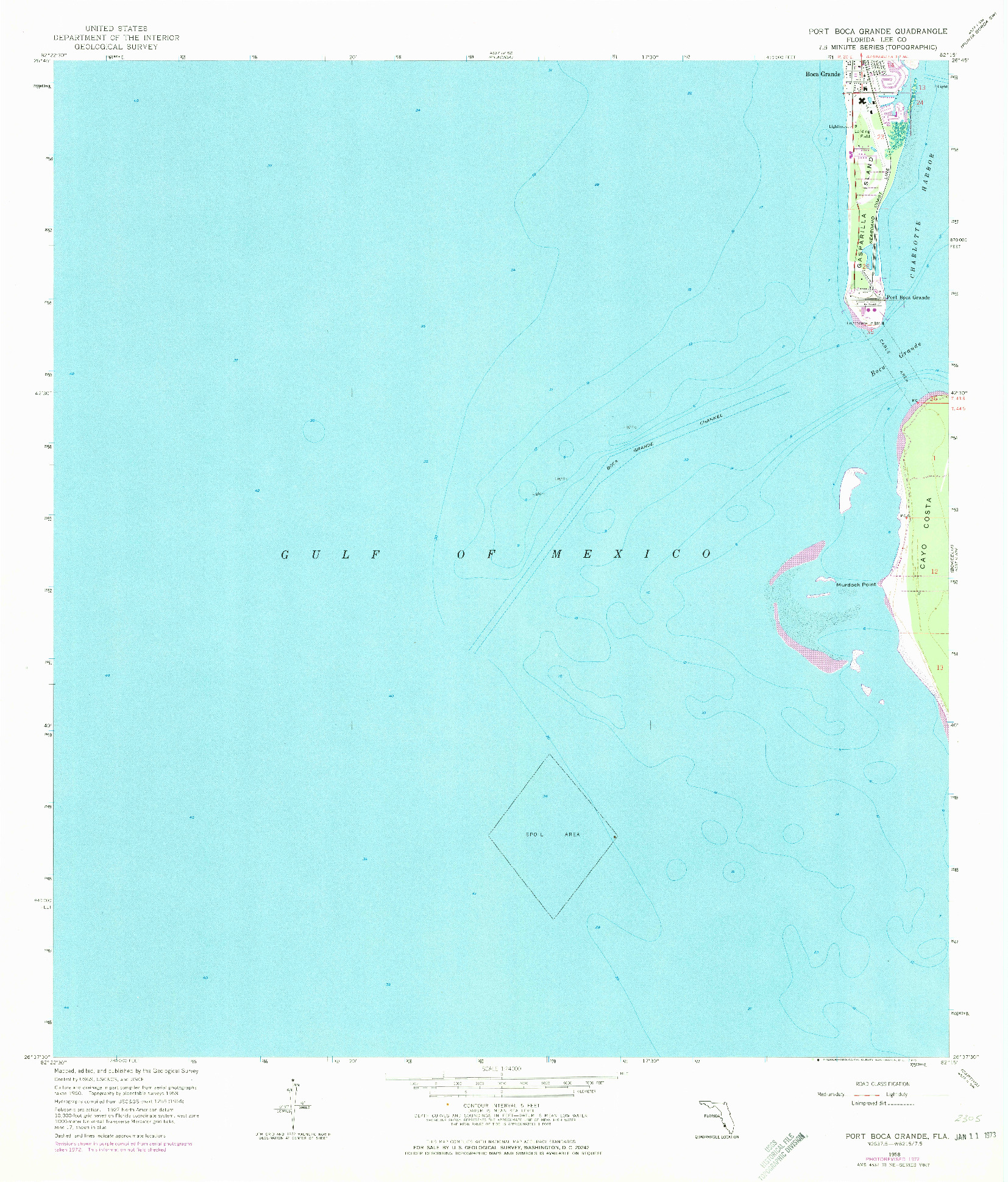 USGS 1:24000-SCALE QUADRANGLE FOR PORT BOCA GRANDE, FL 1958