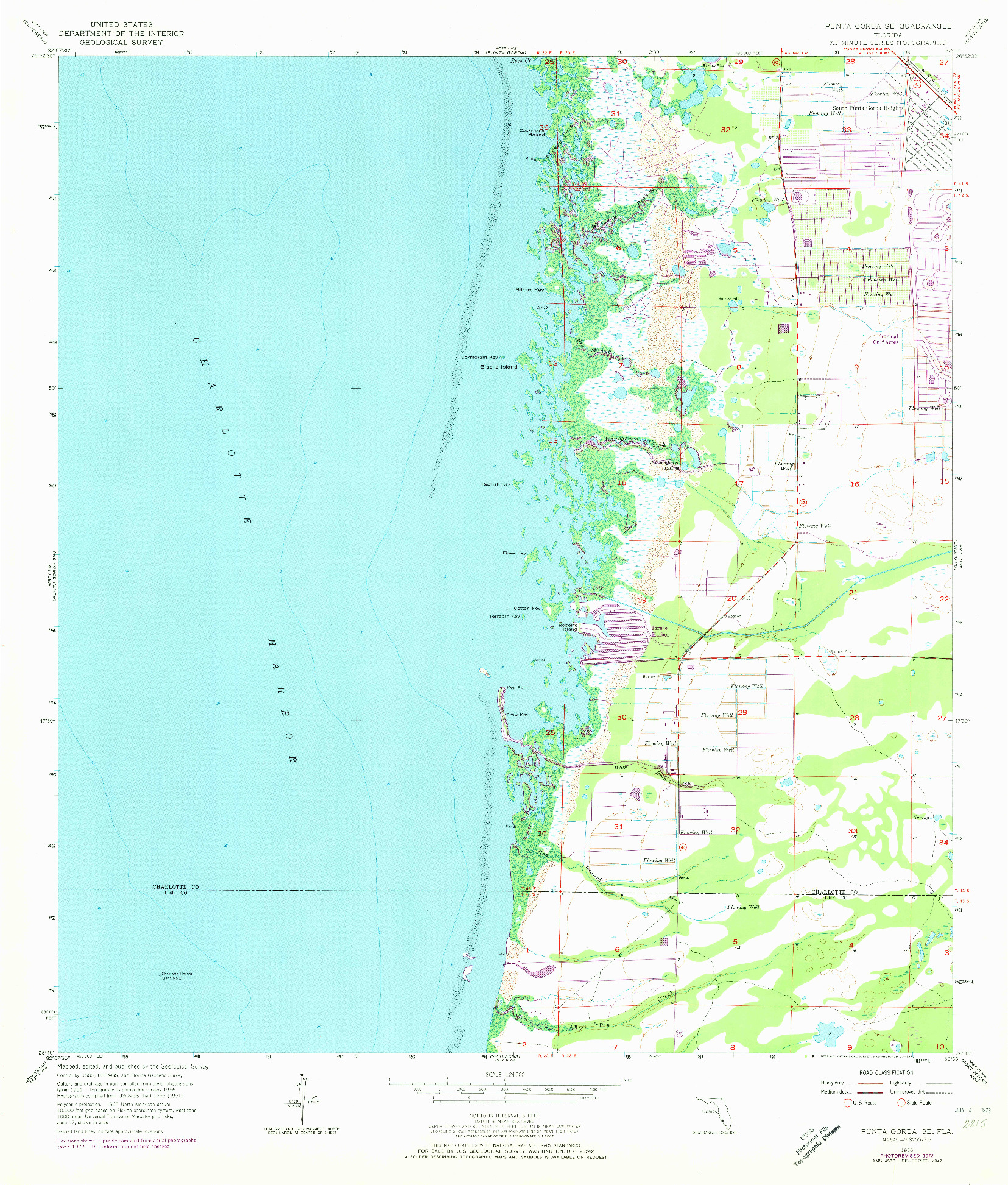 USGS 1:24000-SCALE QUADRANGLE FOR PUNTA GORDA SE, FL 1956
