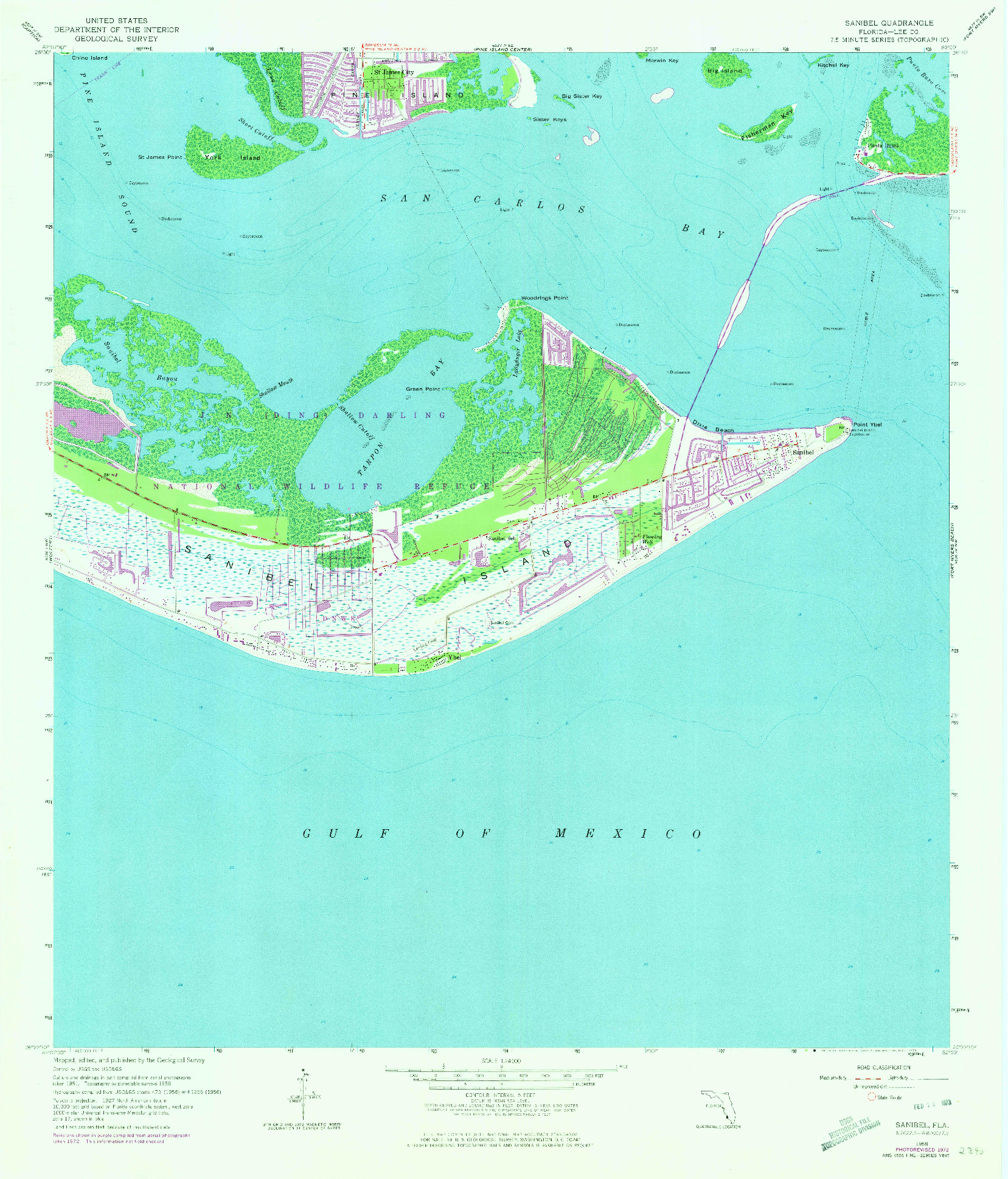 USGS 1:24000-SCALE QUADRANGLE FOR SANIBEL, FL 1958