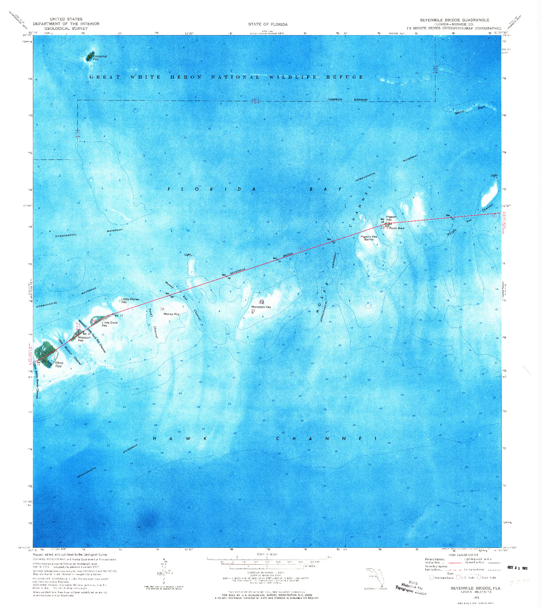 USGS 1:24000-SCALE QUADRANGLE FOR SEVENMILE BRIDGE, FL 1972