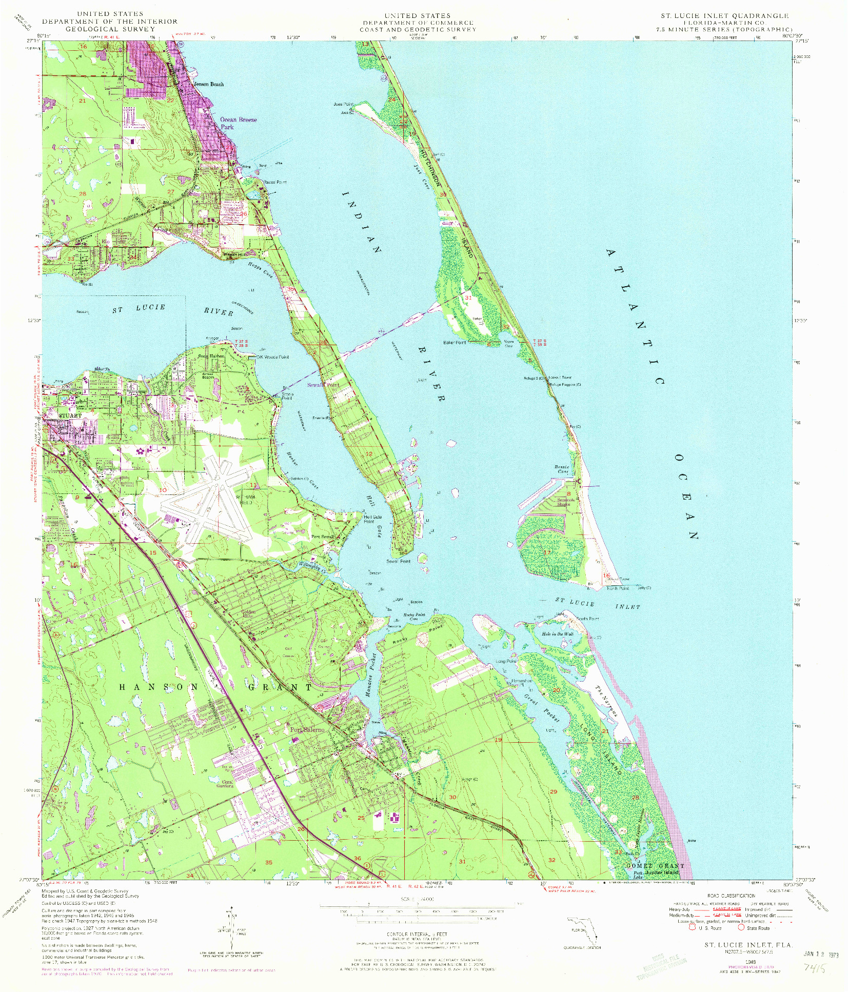 USGS 1:24000-SCALE QUADRANGLE FOR ST LUCIE INLET, FL 1948